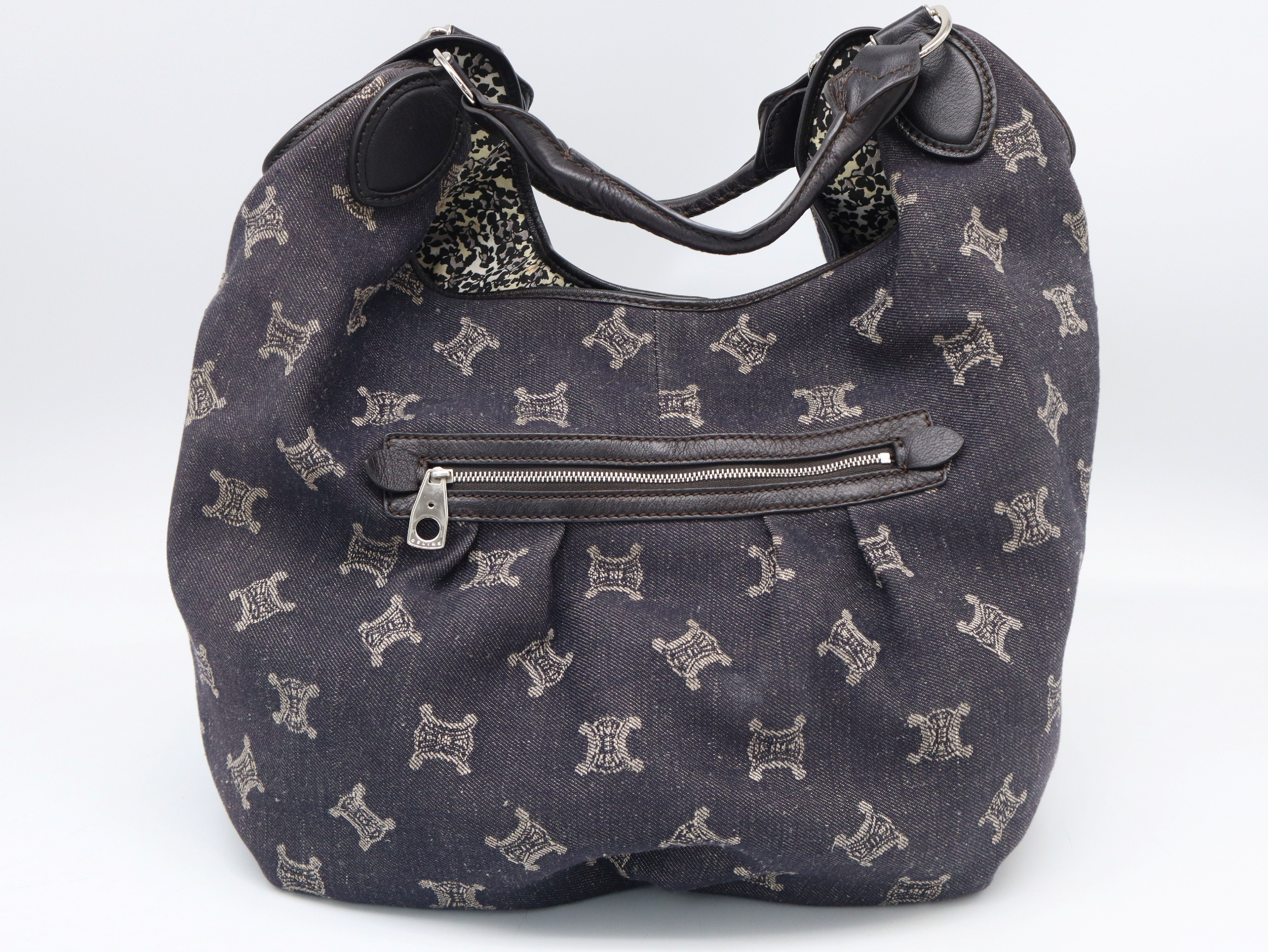 Triomphe Bitter Sweet Paris Maputum Bag Denim x Leather Navy Shoulder Bag — view 2
