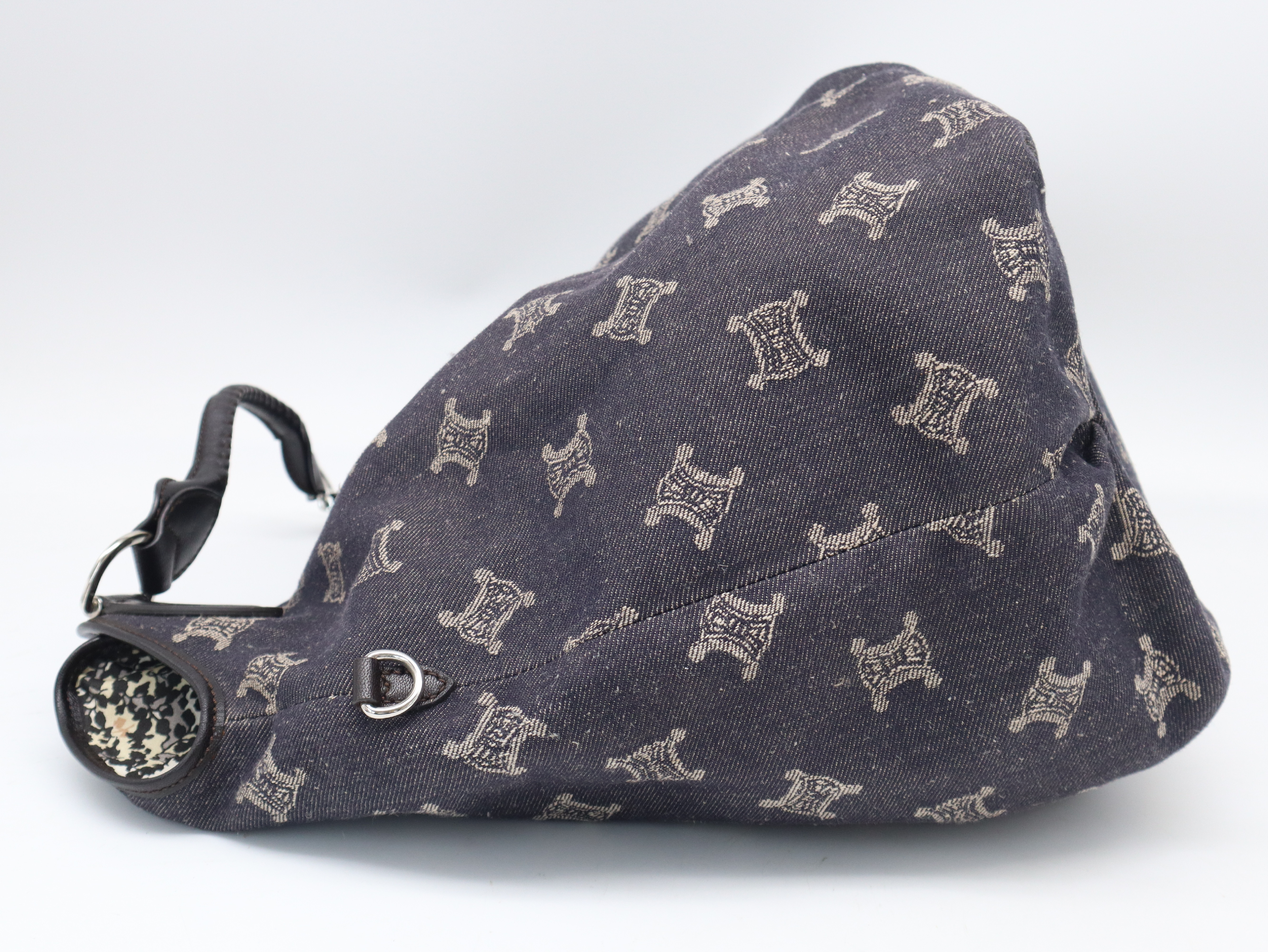 Triomphe Bitter Sweet Paris Maputum Bag Denim x Leather Navy Shoulder Bag — view 3