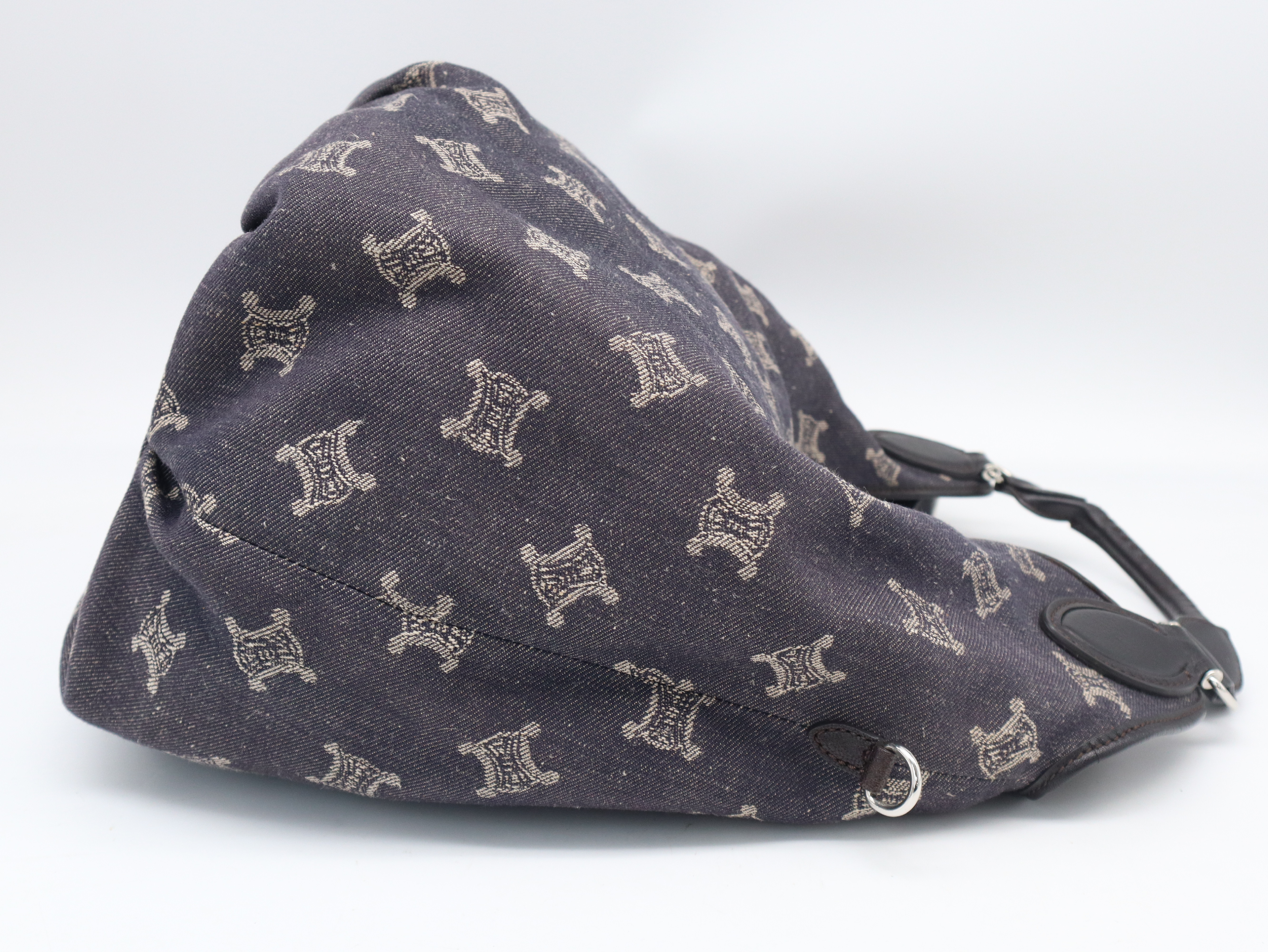 Triomphe Bitter Sweet Paris Maputum Bag Denim x Leather Navy Shoulder Bag — view 4