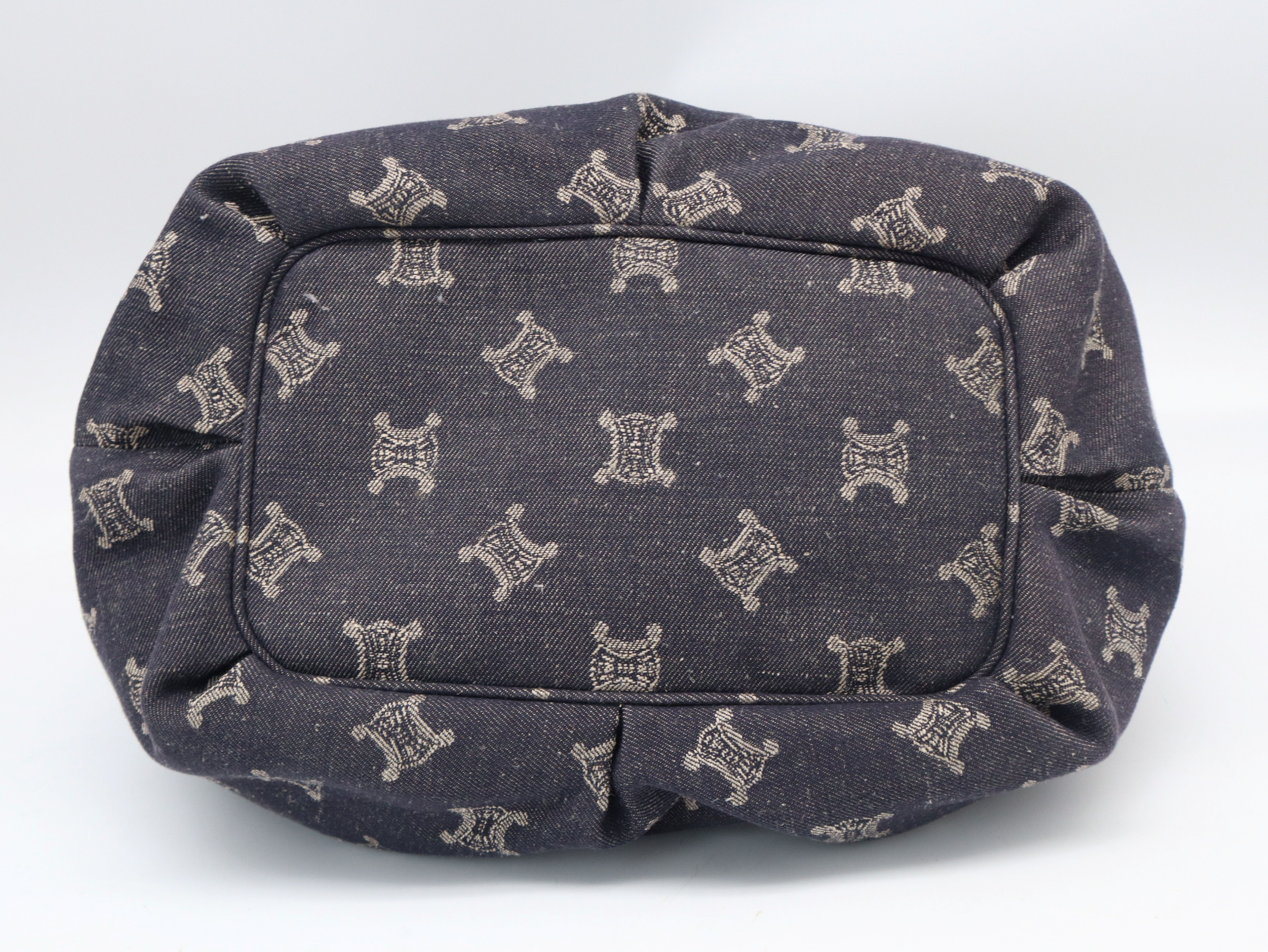 Triomphe Bitter Sweet Paris Maputum Bag Denim x Leather Navy Shoulder Bag — view 5