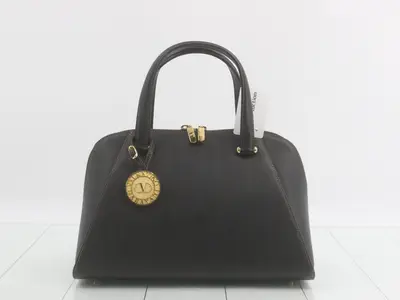 Handbag, black leather