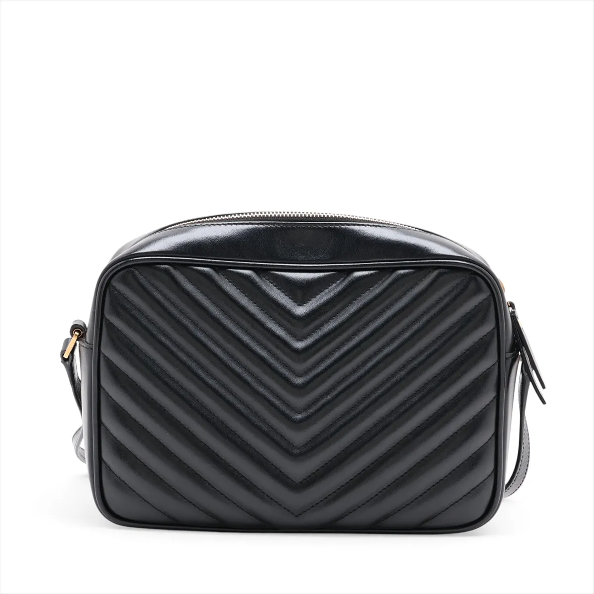 Lou Camera Leather Shoulder Bag, Black, 574494 — view 2