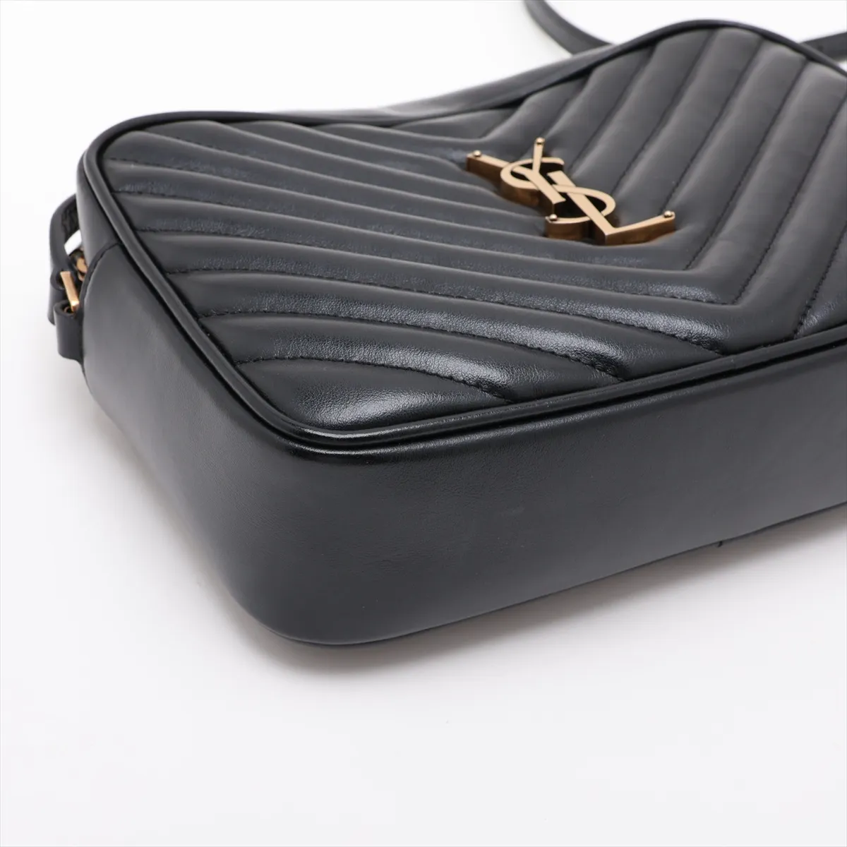 Lou Camera Leather Shoulder Bag, Black, 574494 — view 4