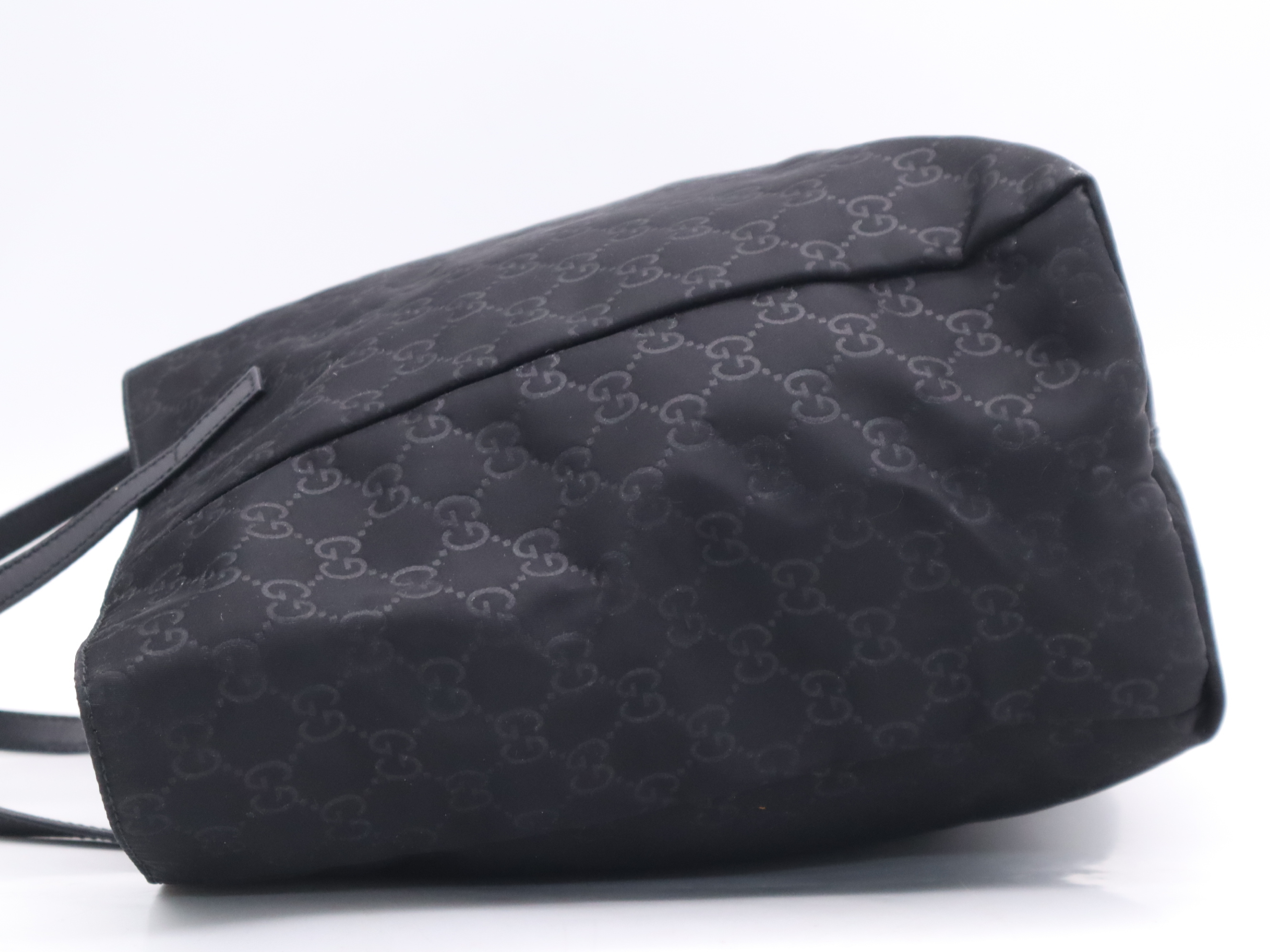 282439 Nylon Tote Bag, Black with Gold Hardware — view 3