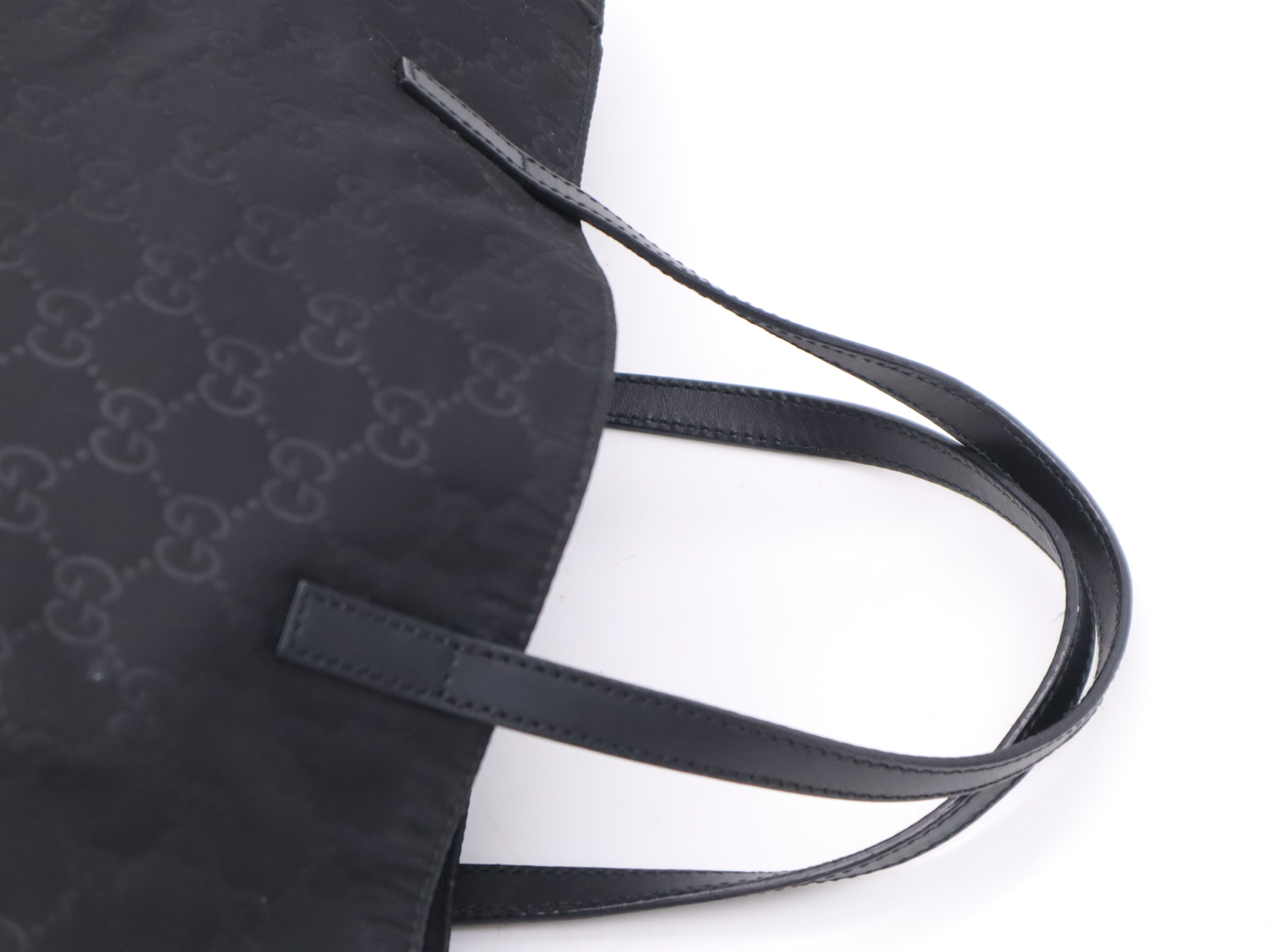 282439 Nylon Tote Bag, Black with Gold Hardware — view 6