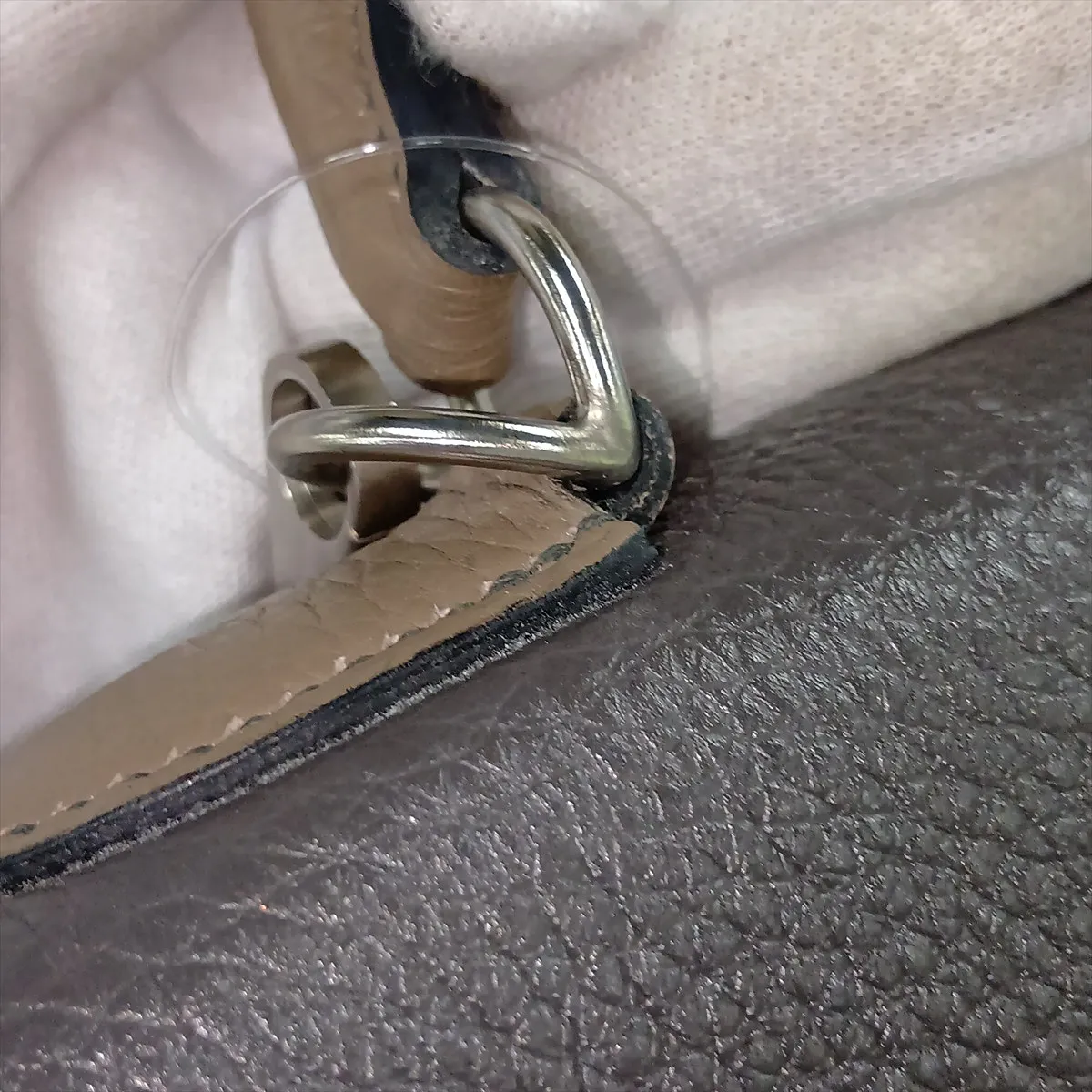 [Individually packaged] Hermes Kelly 28 Letournée Togo Etoupe x Etoupe Matte Silver Hardware Q: 2013 Personal Order — view 14