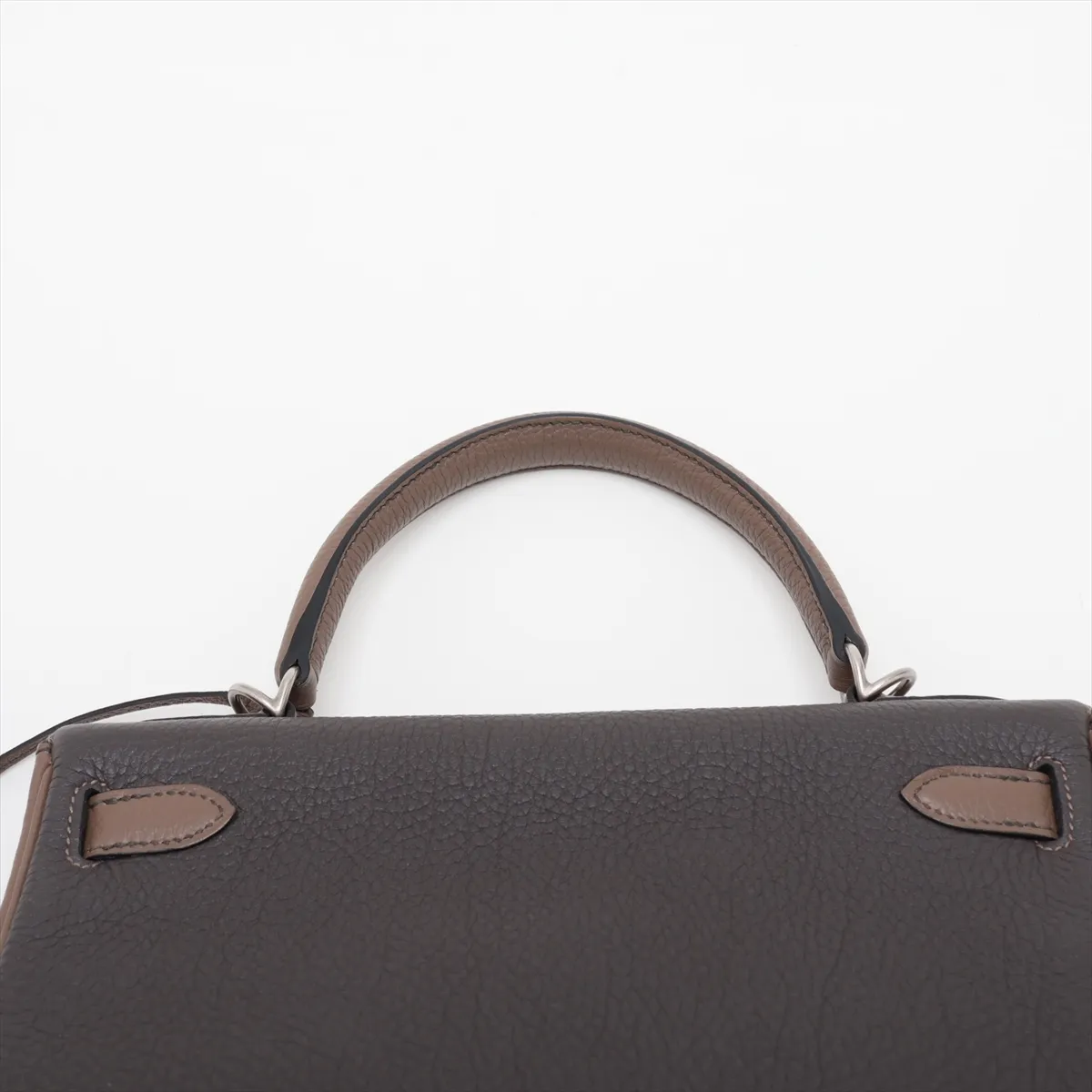 [Individually packaged] Hermes Kelly 28 Letournée Togo Etoupe x Etoupe Matte Silver Hardware Q: 2013 Personal Order — view 6