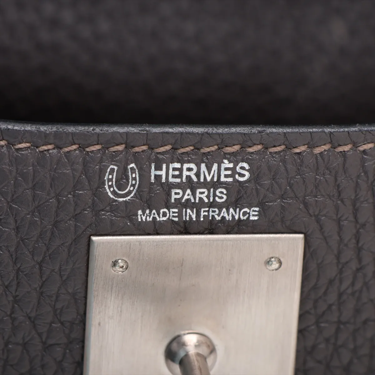 [Individually packaged] Hermes Kelly 28 Letournée Togo Etoupe x Etoupe Matte Silver Hardware Q: 2013 Personal Order — view 10