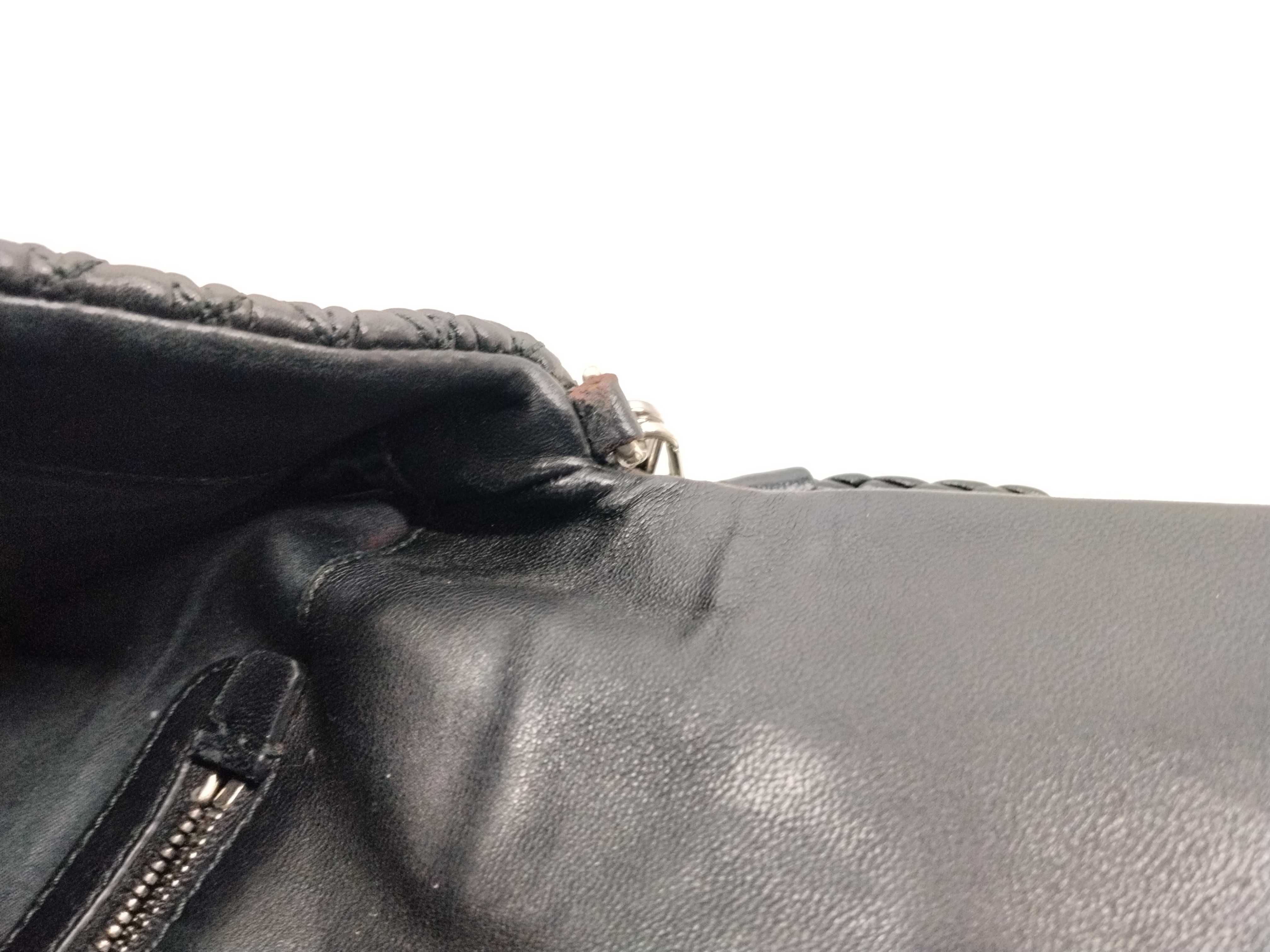 Leather Nappa Crystal Logo Chain Shoulder Bag RP0169 Black Shoulder Bag — view 11