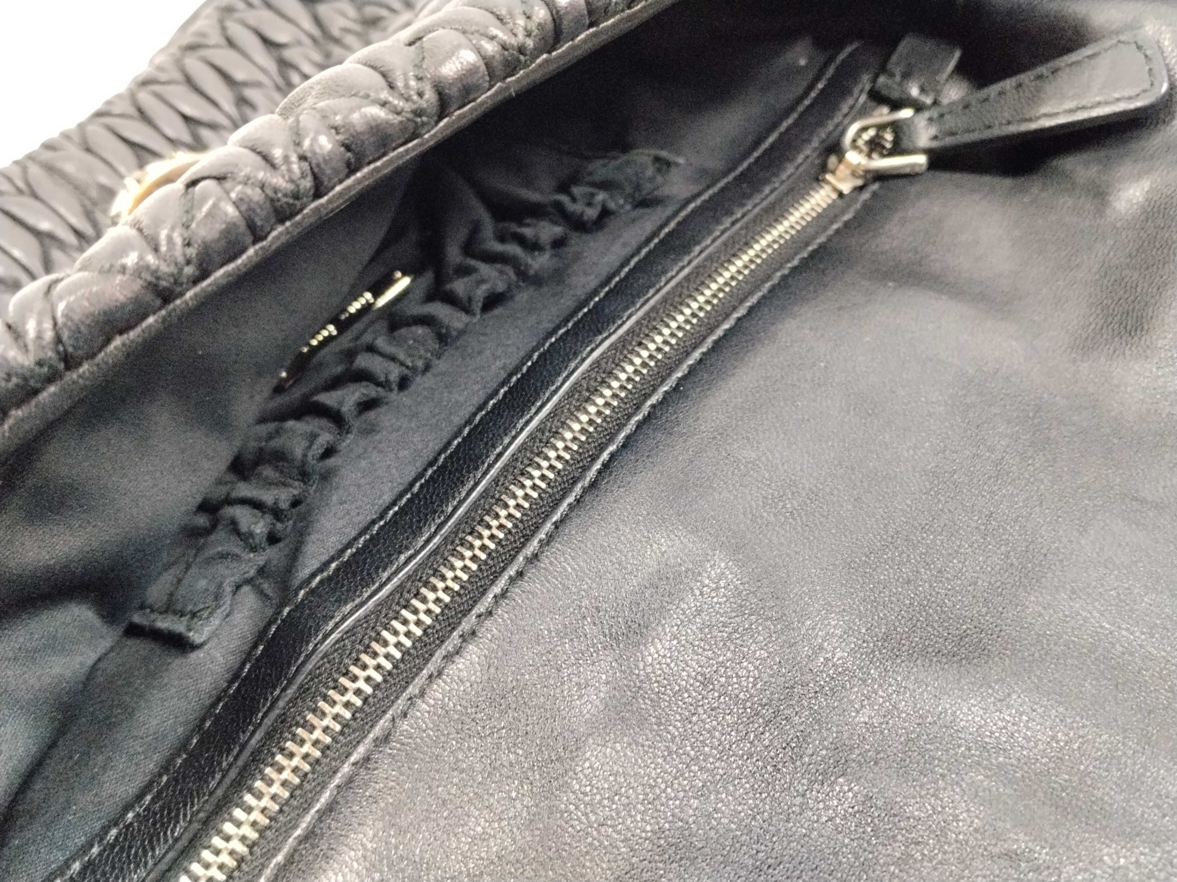 Leather Nappa Crystal Logo Chain Shoulder Bag RP0169 Black Shoulder Bag — view 15