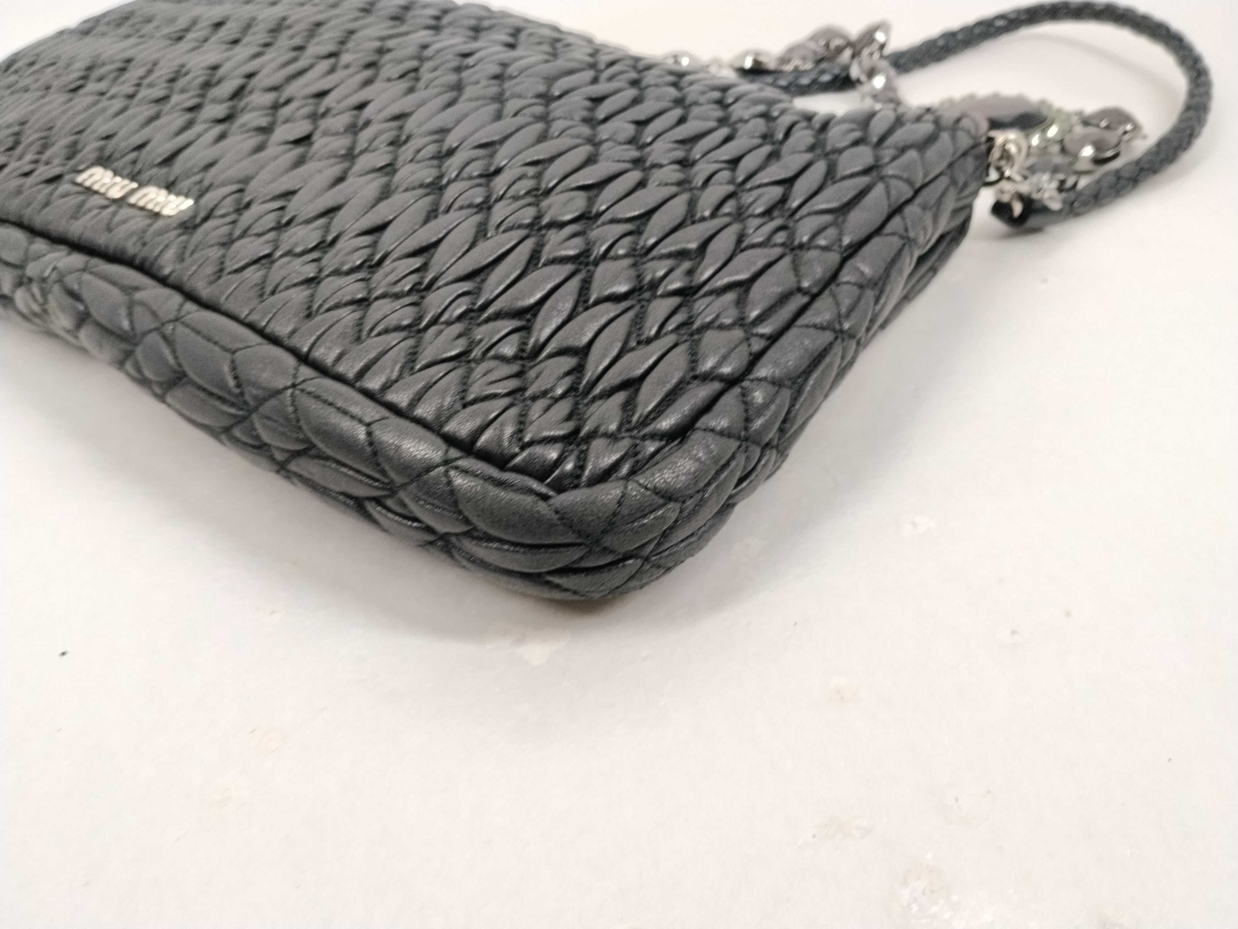 Leather Nappa Crystal Logo Chain Shoulder Bag RP0169 Black Shoulder Bag — view 6