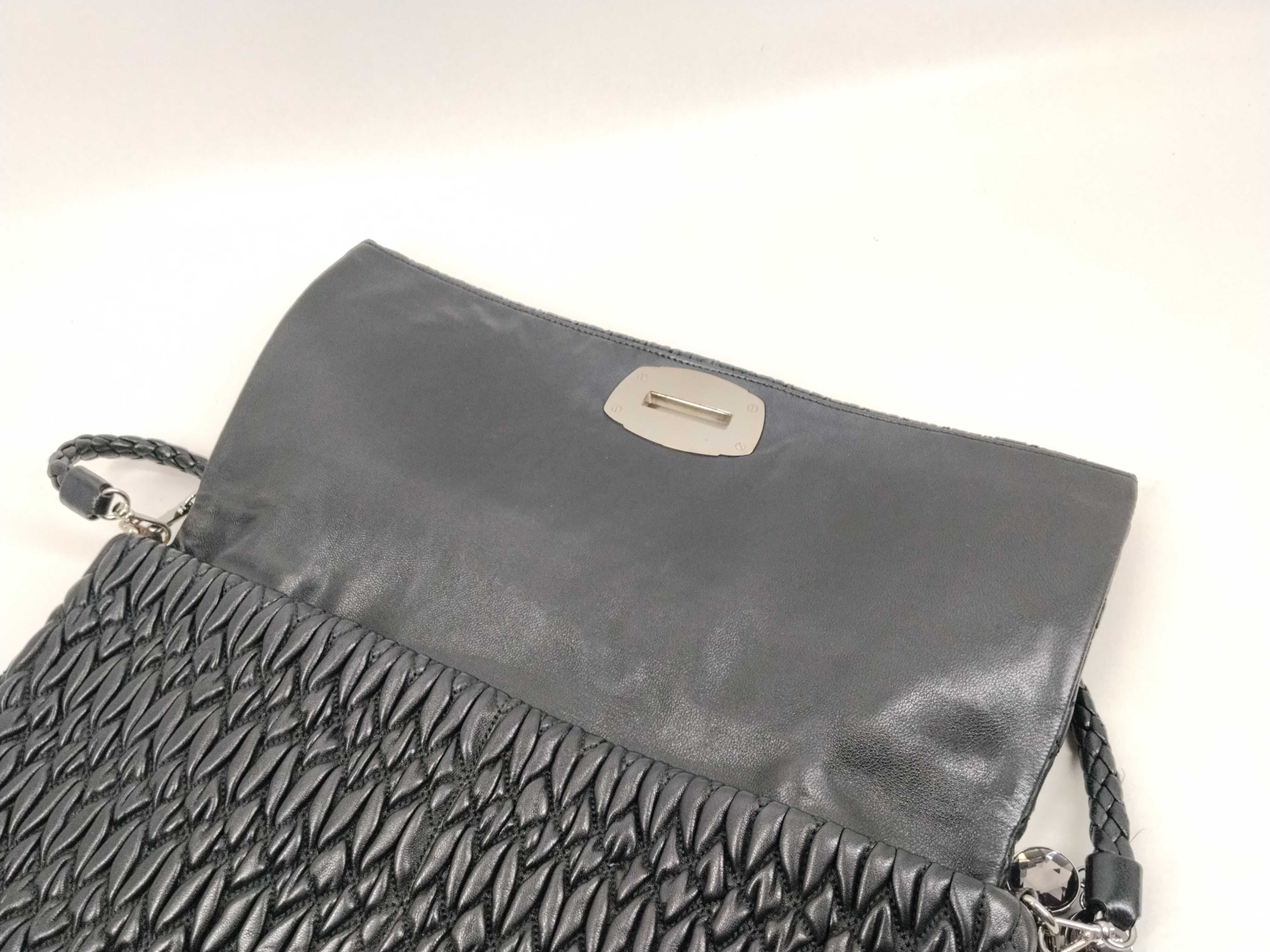 Leather Nappa Crystal Logo Chain Shoulder Bag RP0169 Black Shoulder Bag — view 9