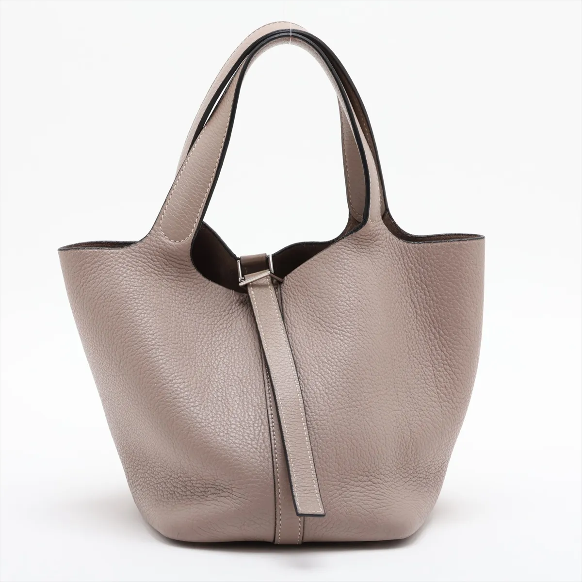 Picotin 18 PM, Taurillon Clemence leather, Etoupe, silver hardware, F: 2002