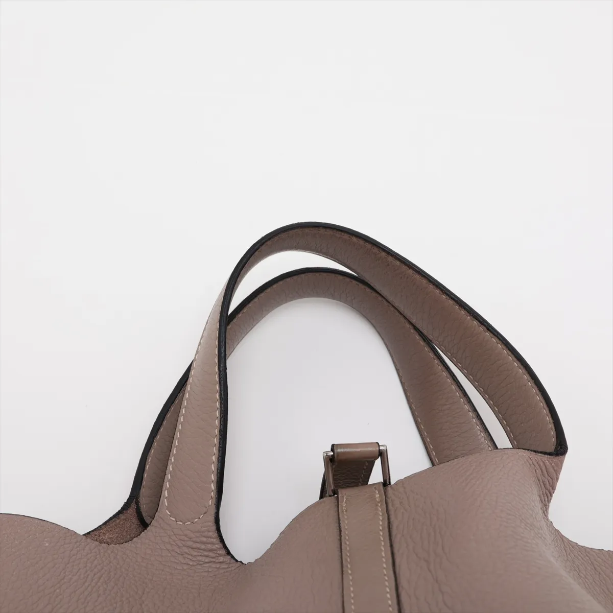 Picotin 18 PM, Taurillon Clemence leather, Etoupe, silver hardware, F: 2002 — view 6