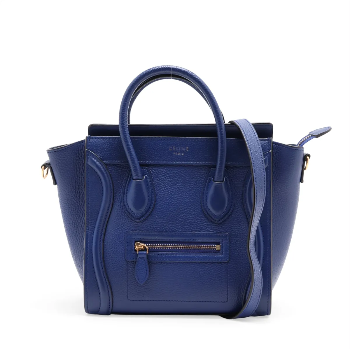 Luggage Nano Shopper Leather 2-Way Handbag, Blue