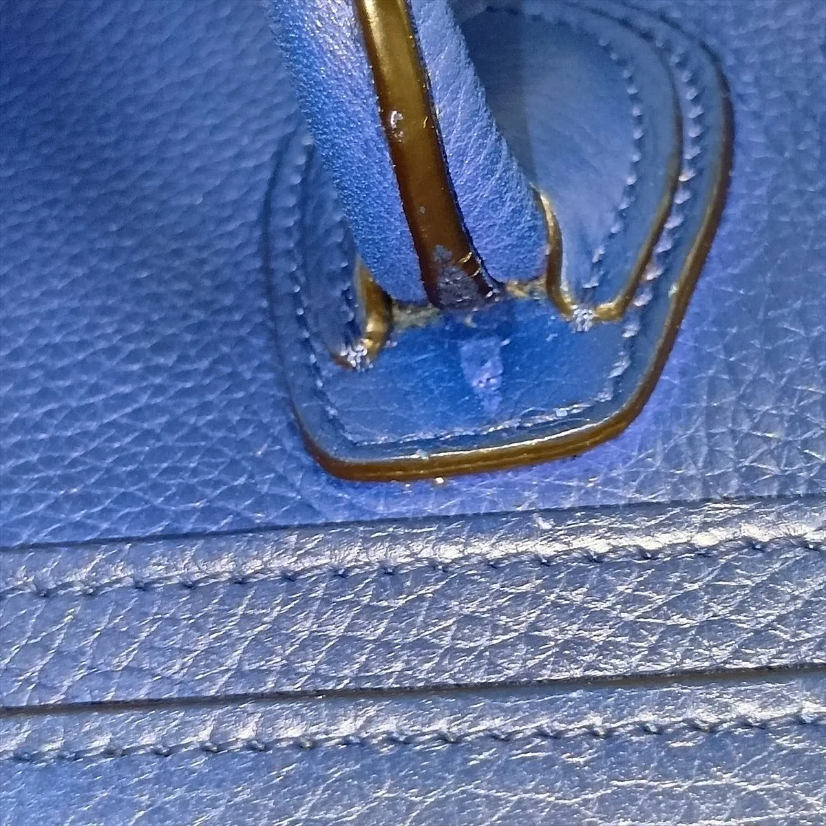 Luggage Nano Shopper Leather 2-Way Handbag, Blue — view 13