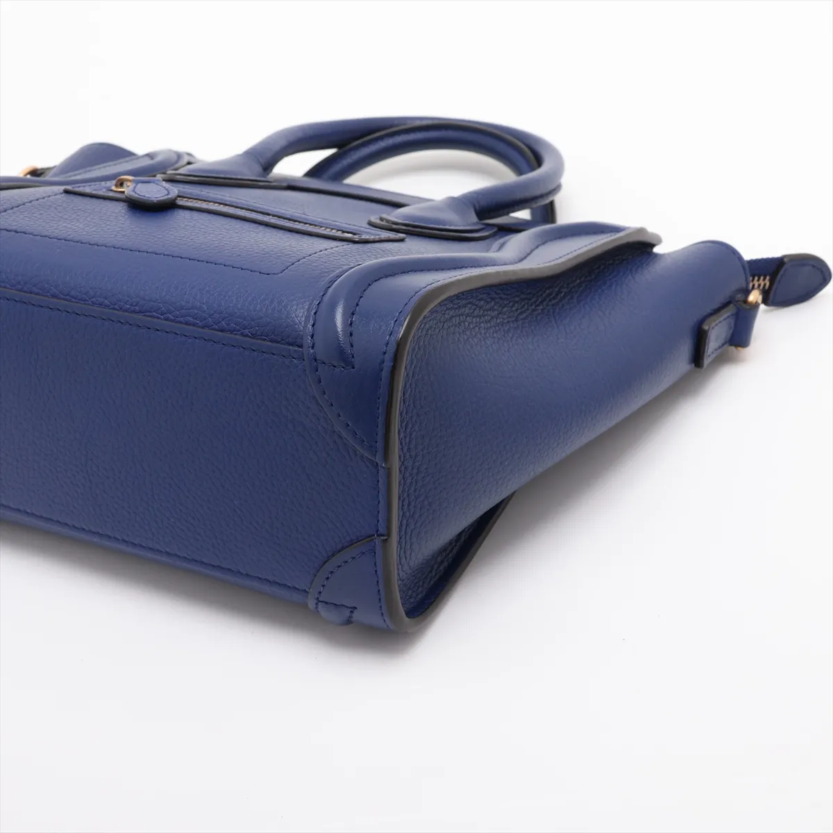 Luggage Nano Shopper Leather 2-Way Handbag, Blue — view 3