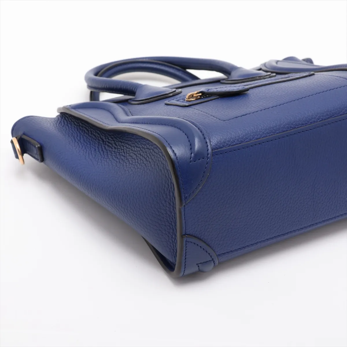 Luggage Nano Shopper Leather 2-Way Handbag, Blue — view 4