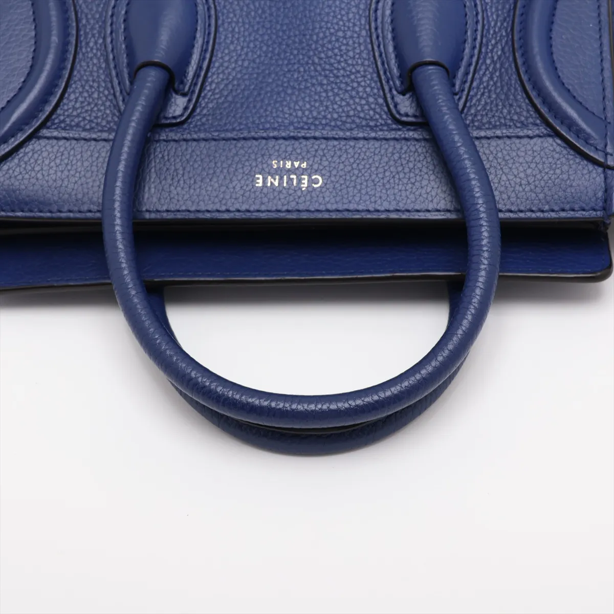 Luggage Nano Shopper Leather 2-Way Handbag, Blue — view 5