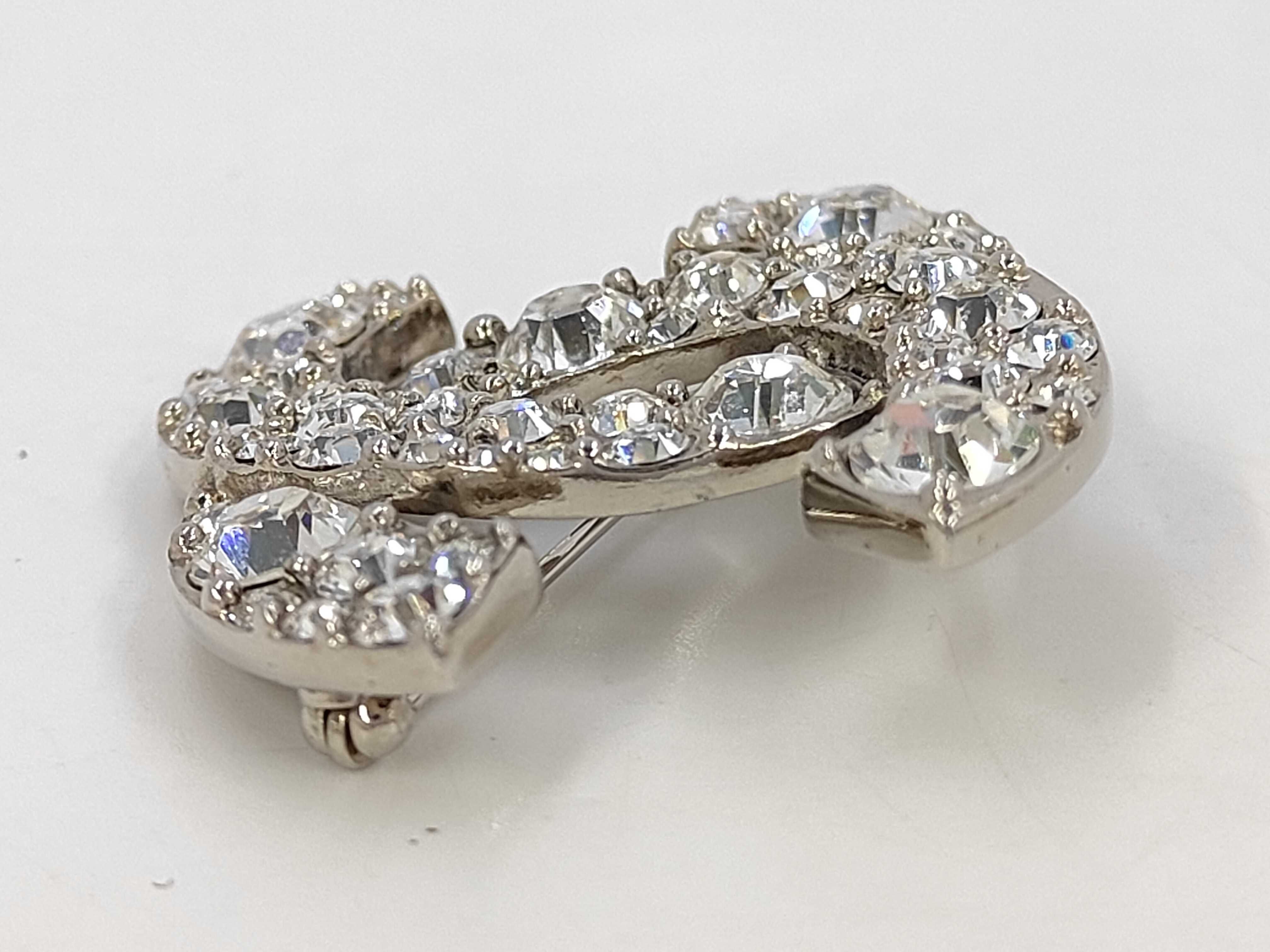 Silver Hardware CC Logo Brooch A13V — view 3