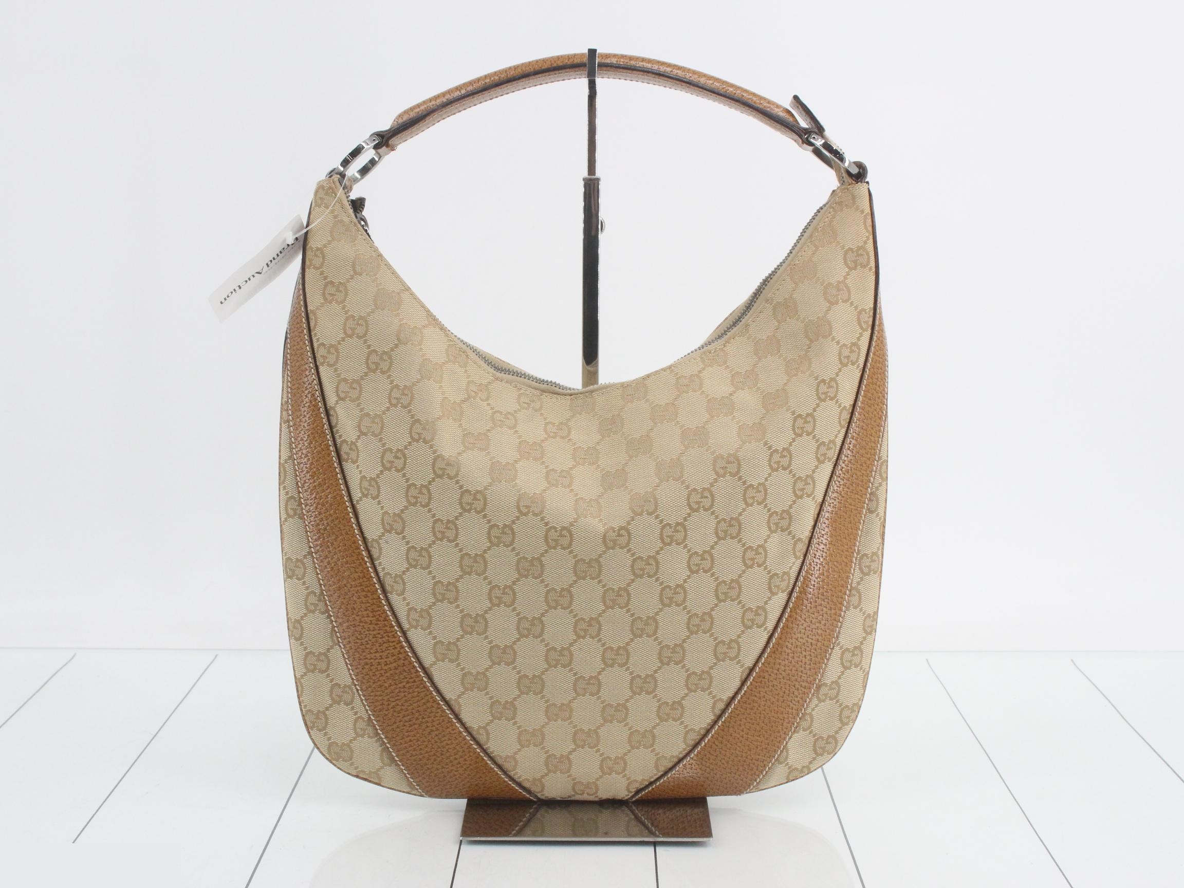 GG Canvas Tote Bag, Beige, Canvas/Leather