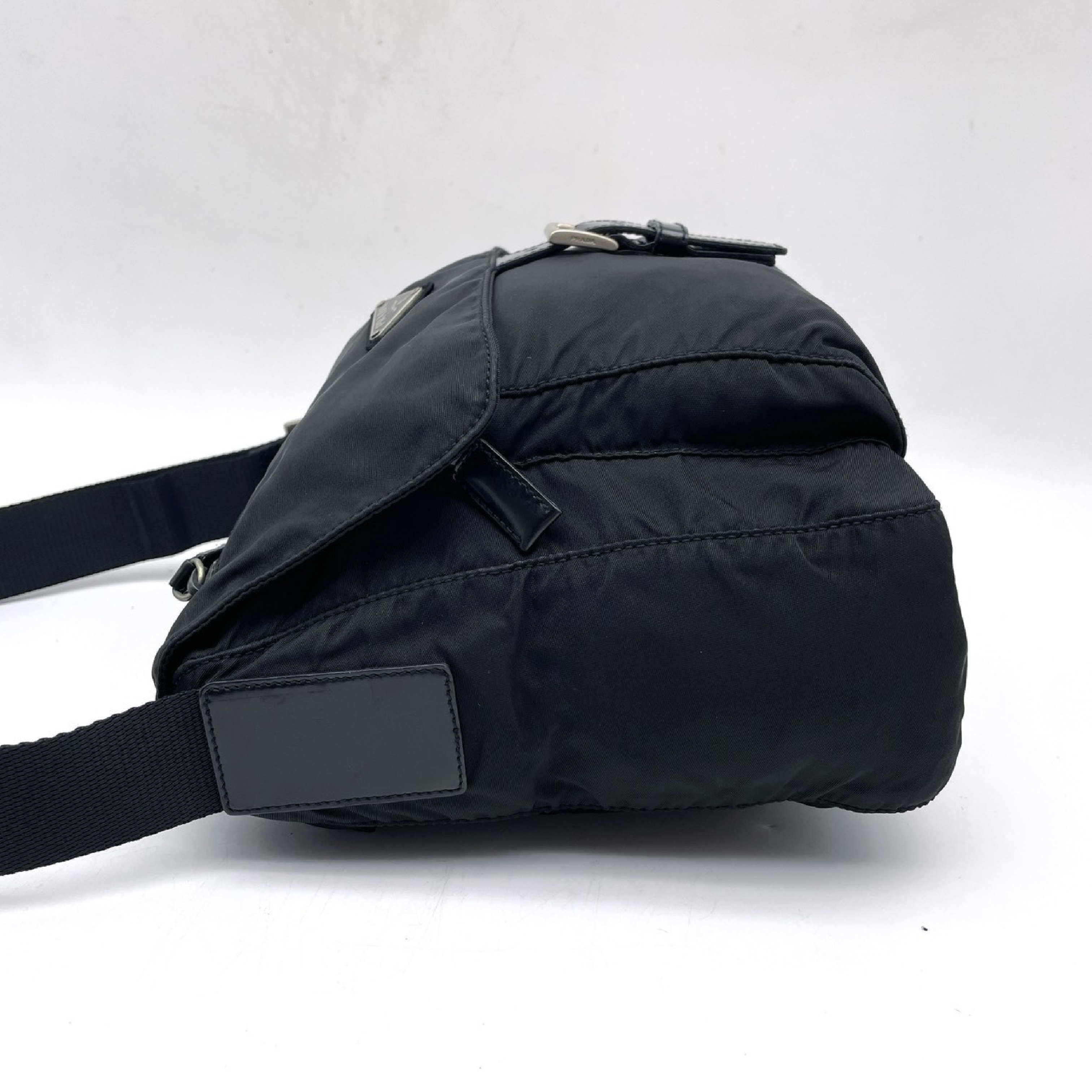 Nylon Triangle Logo Shoulder Bag — view 3