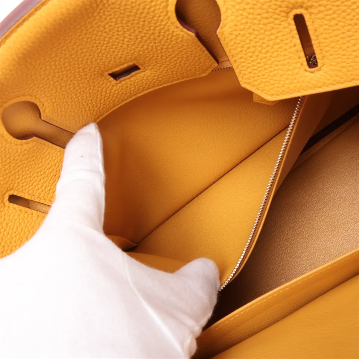 [Individually packaged] Hermes Birkin 30 Retourne Togo Jaune Ambre Silver Hardware B: 2023 — view 9