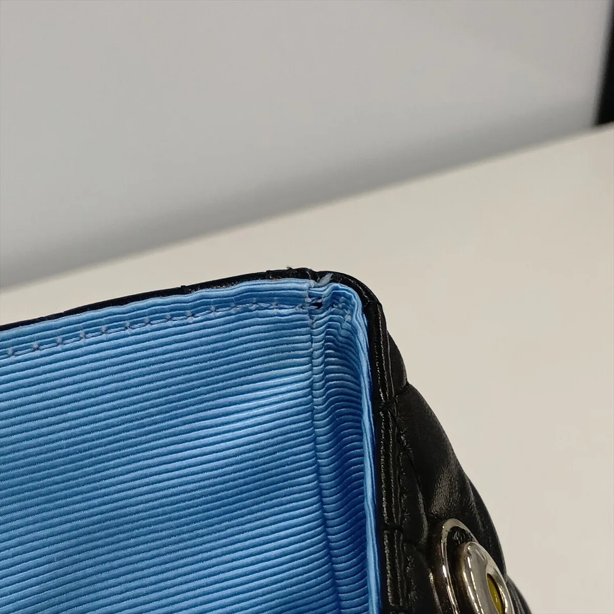 Cannage Leather x Sequin Backpack/Rucksack Black x Blue — view 12