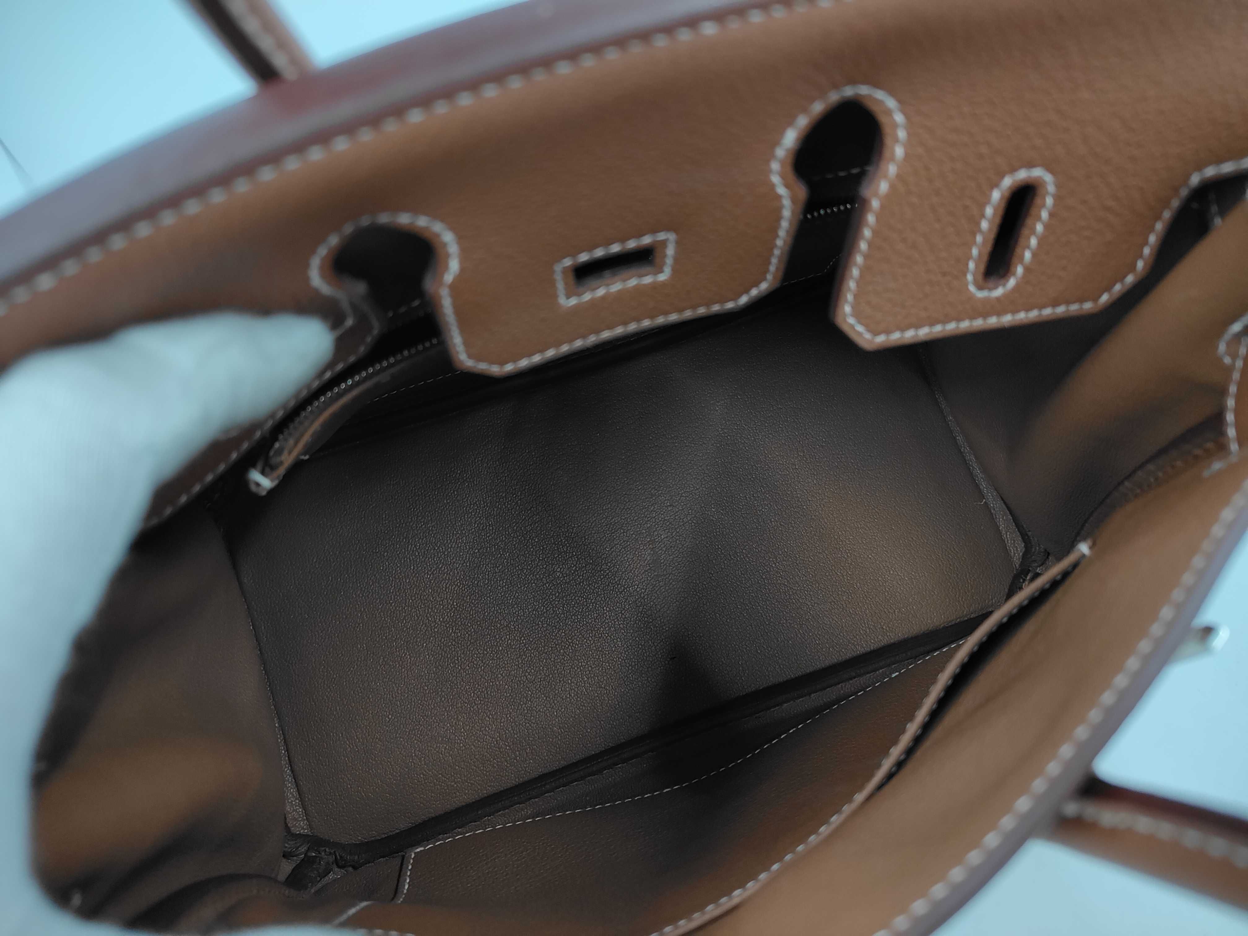 Birkin 25 Togo Gold K Stamp Handbag — view 8