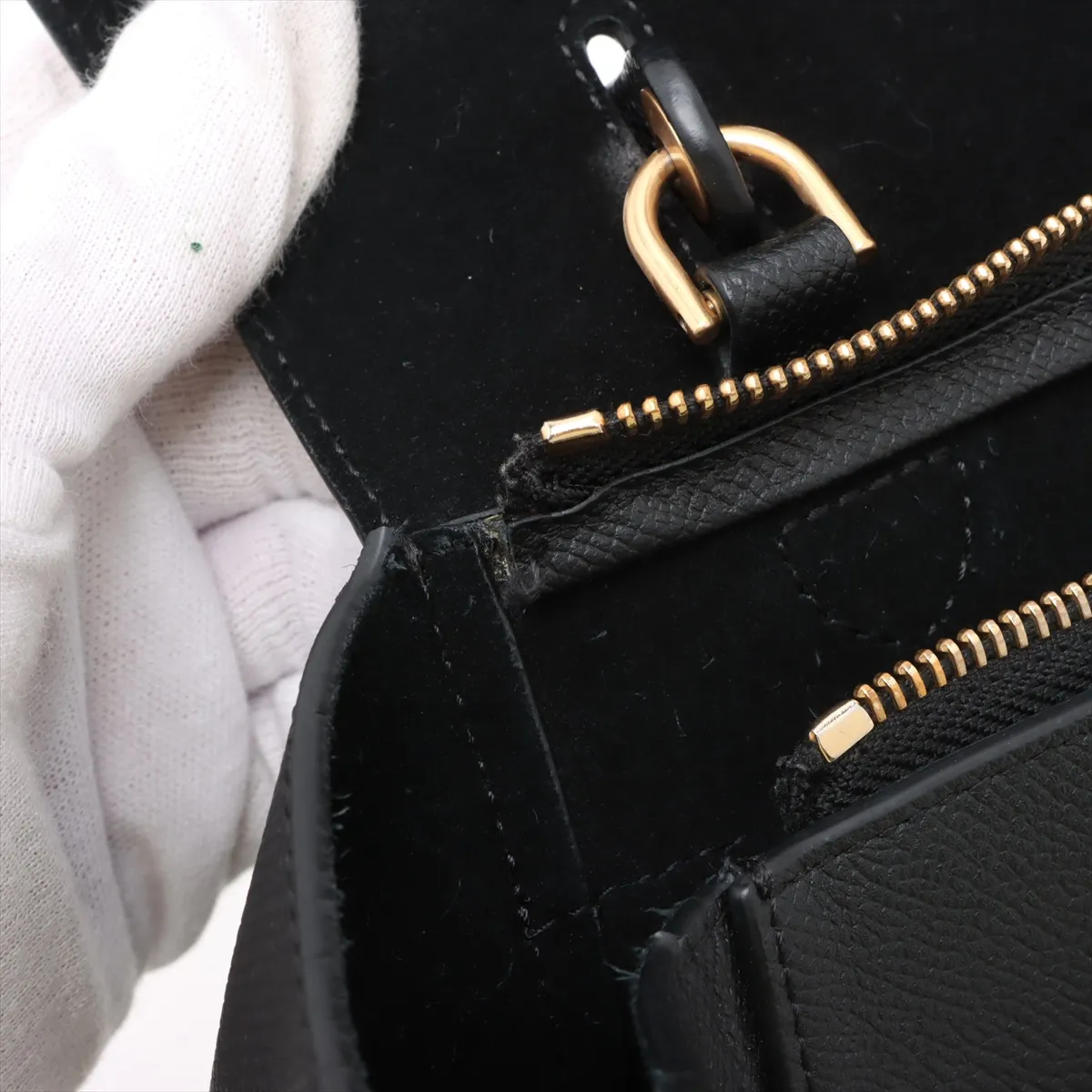 Belt Bag Micro Leather 2WAY Handbag Black — view 13
