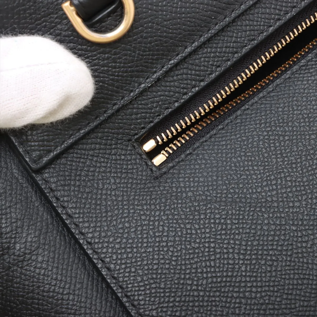 Belt Bag Micro Leather 2WAY Handbag Black — view 15