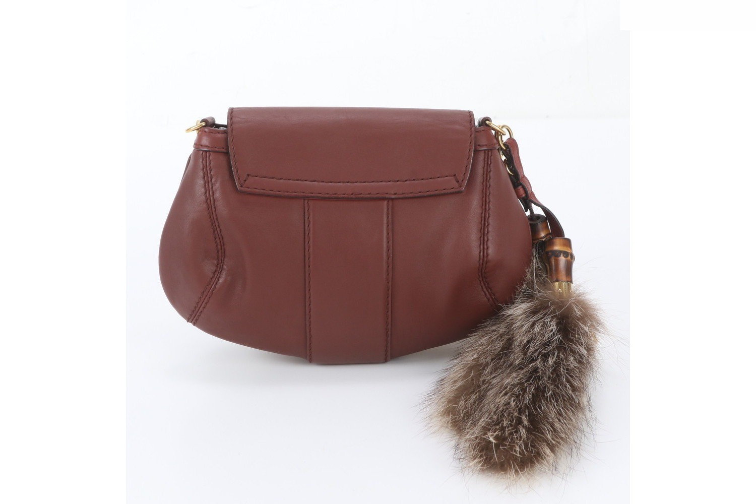Bamboo Fur Charm 269927 Leather Chain Shoulder Bag — view 3