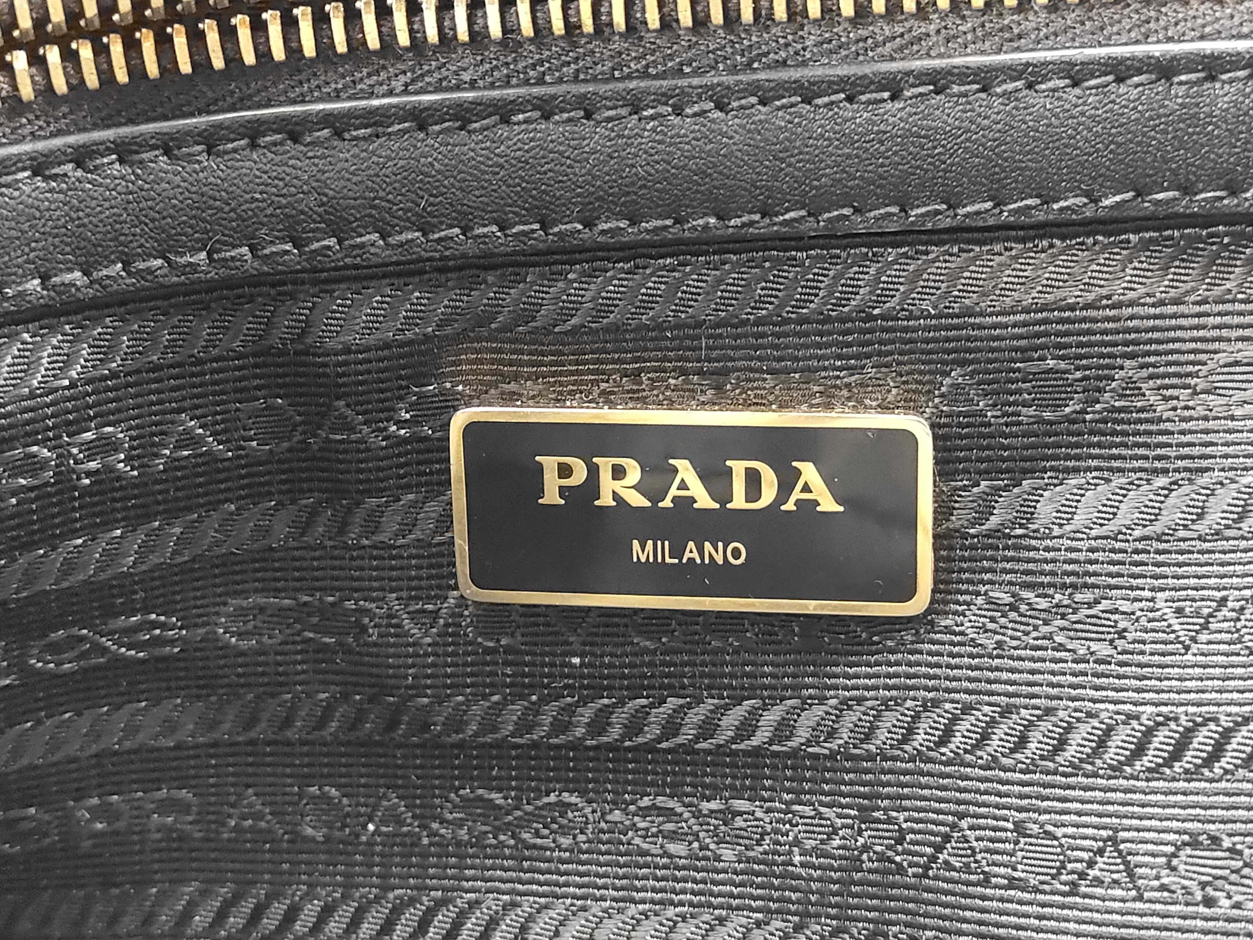 ID- Saffiano Cow Skin 2-Way Handbag Black 1BA113 with strap #165 Tote Bag — view 11