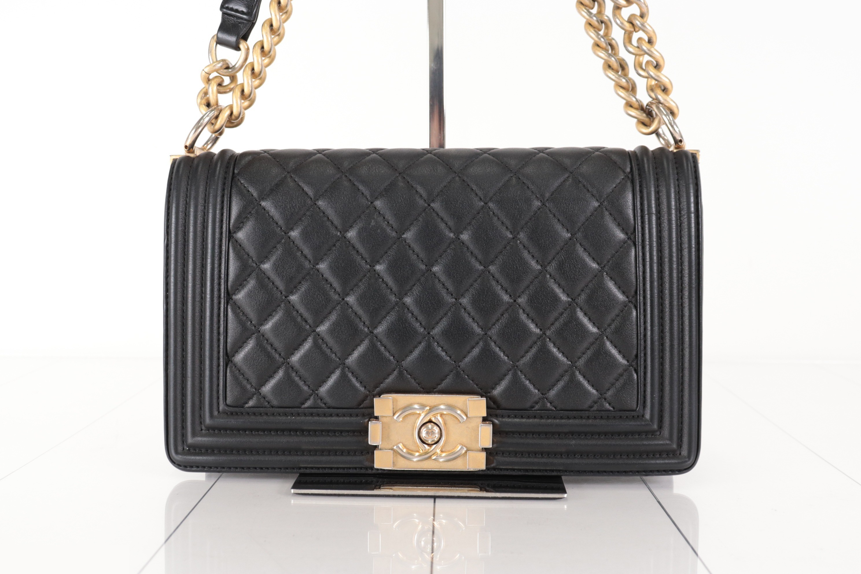 Boy Chanel Lambskin Chain Shoulder Bag, Series 24 — view 2