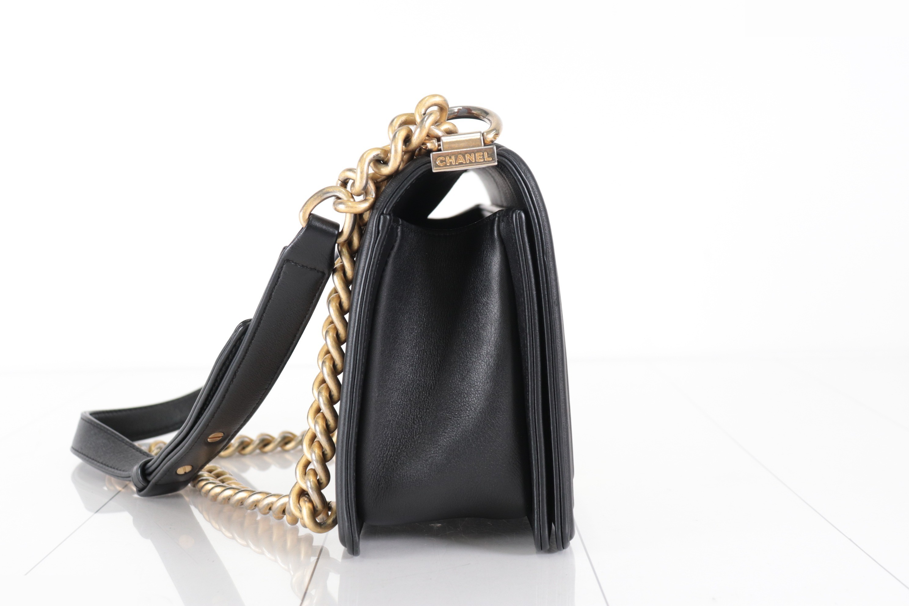 Boy Chanel Lambskin Chain Shoulder Bag, Series 24 — view 4