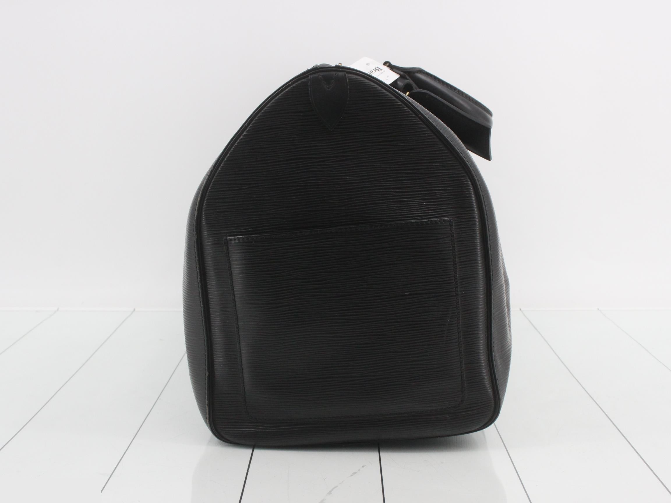 Keepall 50 Noir VI0912 with Poigne name tag — view 3