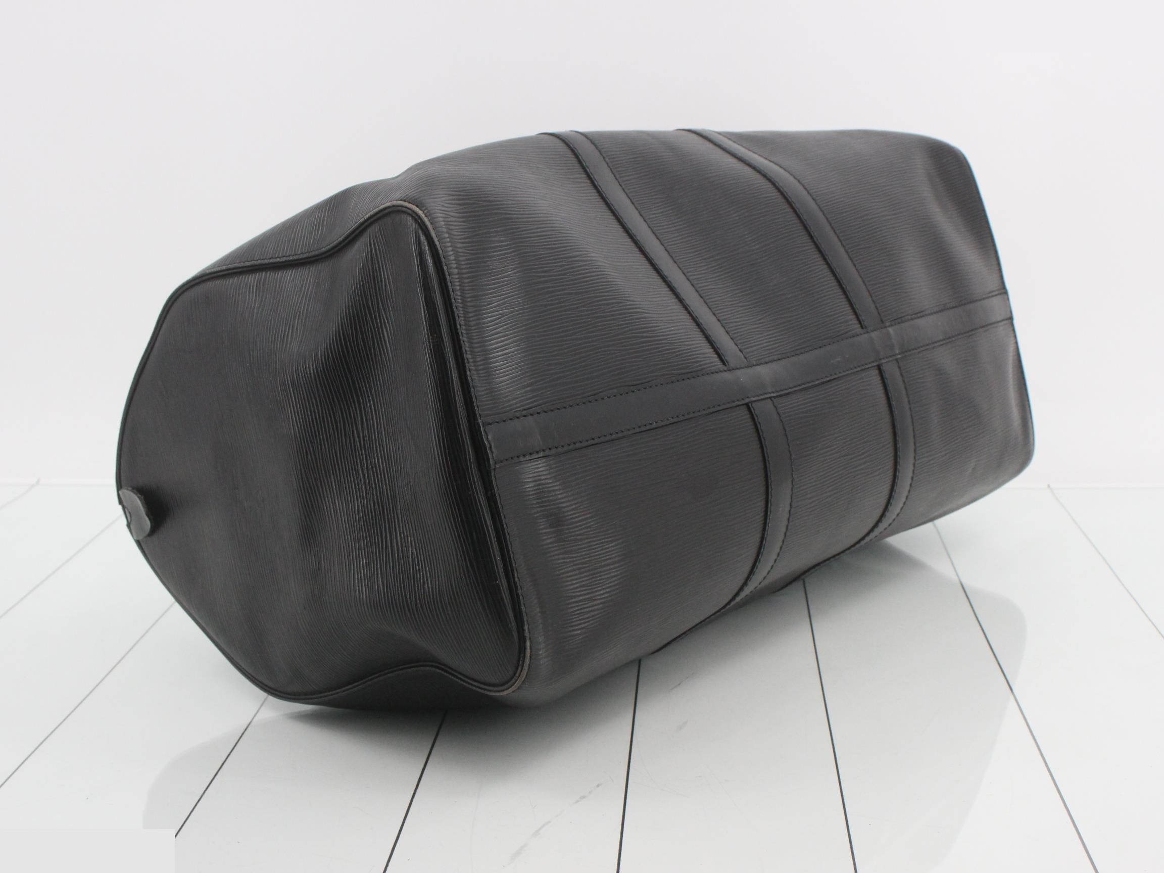 Keepall 50 Noir VI0912 with Poigne name tag — view 5
