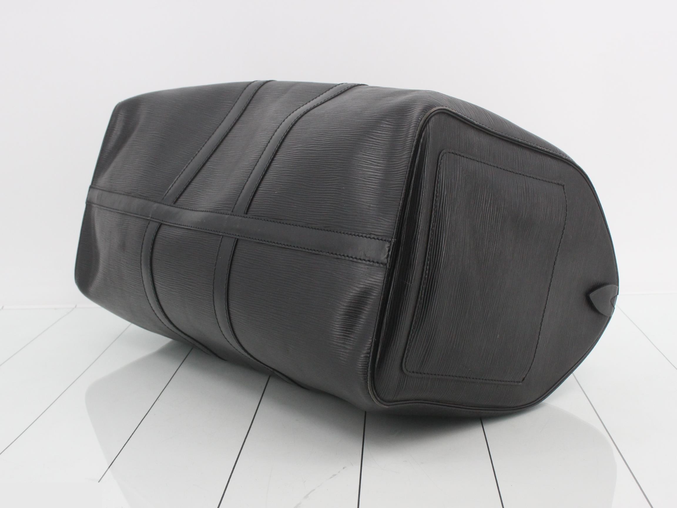 Keepall 50 Noir VI0912 with Poigne name tag — view 6