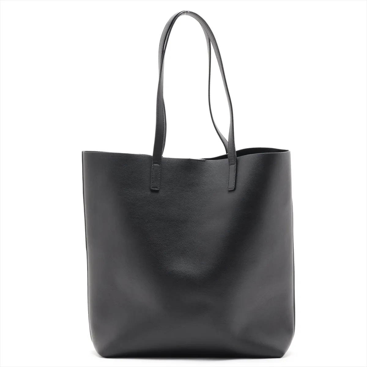 Sac Shopping Leather Tote Bag, Black, 454203 — view 2