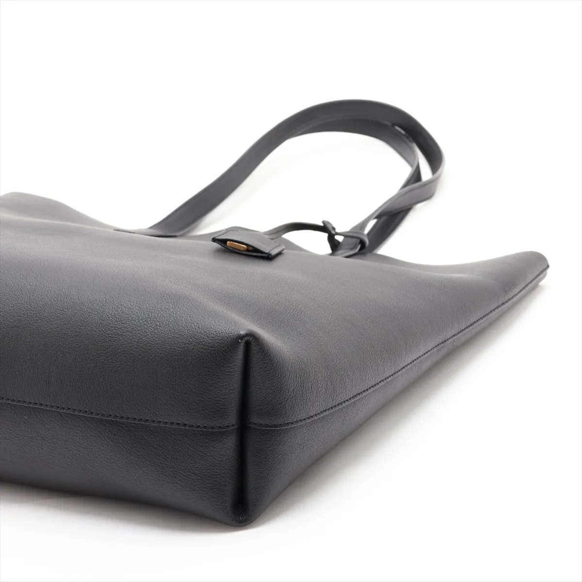 Sac Shopping Leather Tote Bag, Black, 454203 — view 3