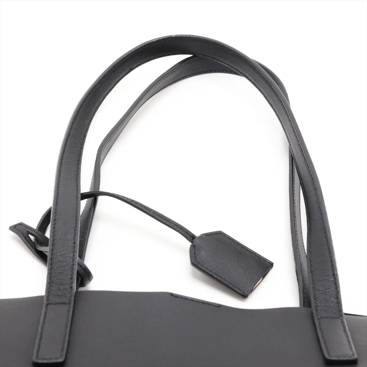 Sac Shopping Leather Tote Bag, Black, 454203 — view 6