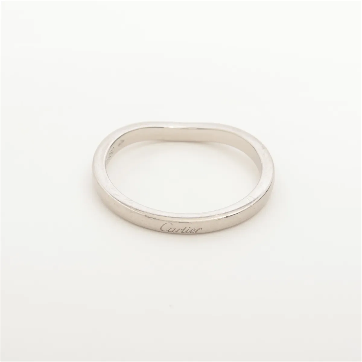 Ballerina Curve Wedding Ring, Pt950, 3.4g, Size 53, VQD139, Guarantee with one letter discrepancy. — view 2