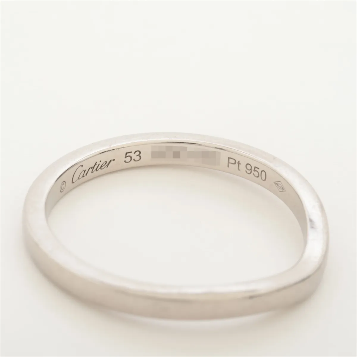 Ballerina Curve Wedding Ring, Pt950, 3.4g, Size 53, VQD139, Guarantee with one letter discrepancy. — view 3