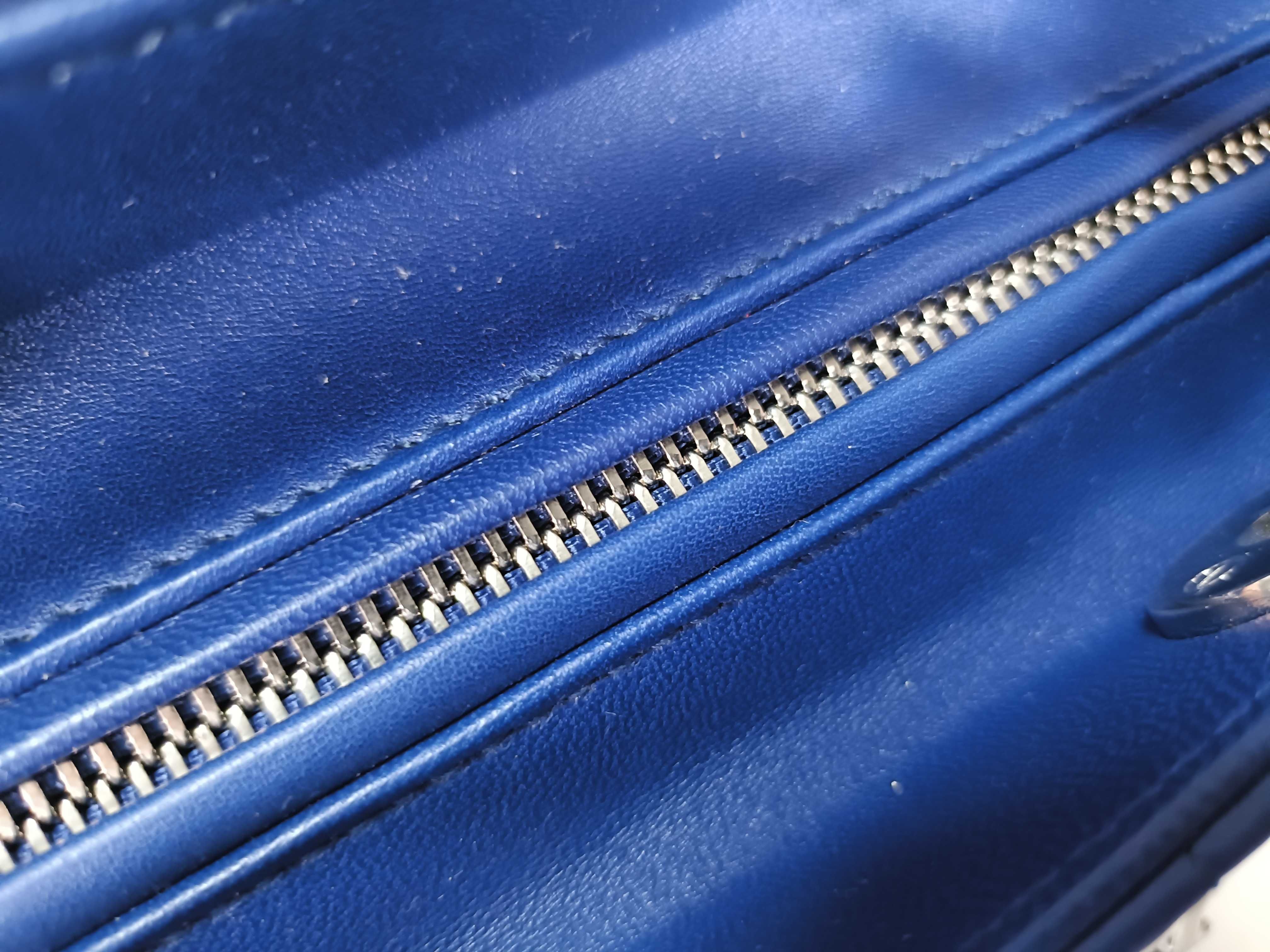 Lady Dior Blue Cannage Lambskin Large Handbag with Silver Hardware — view 7