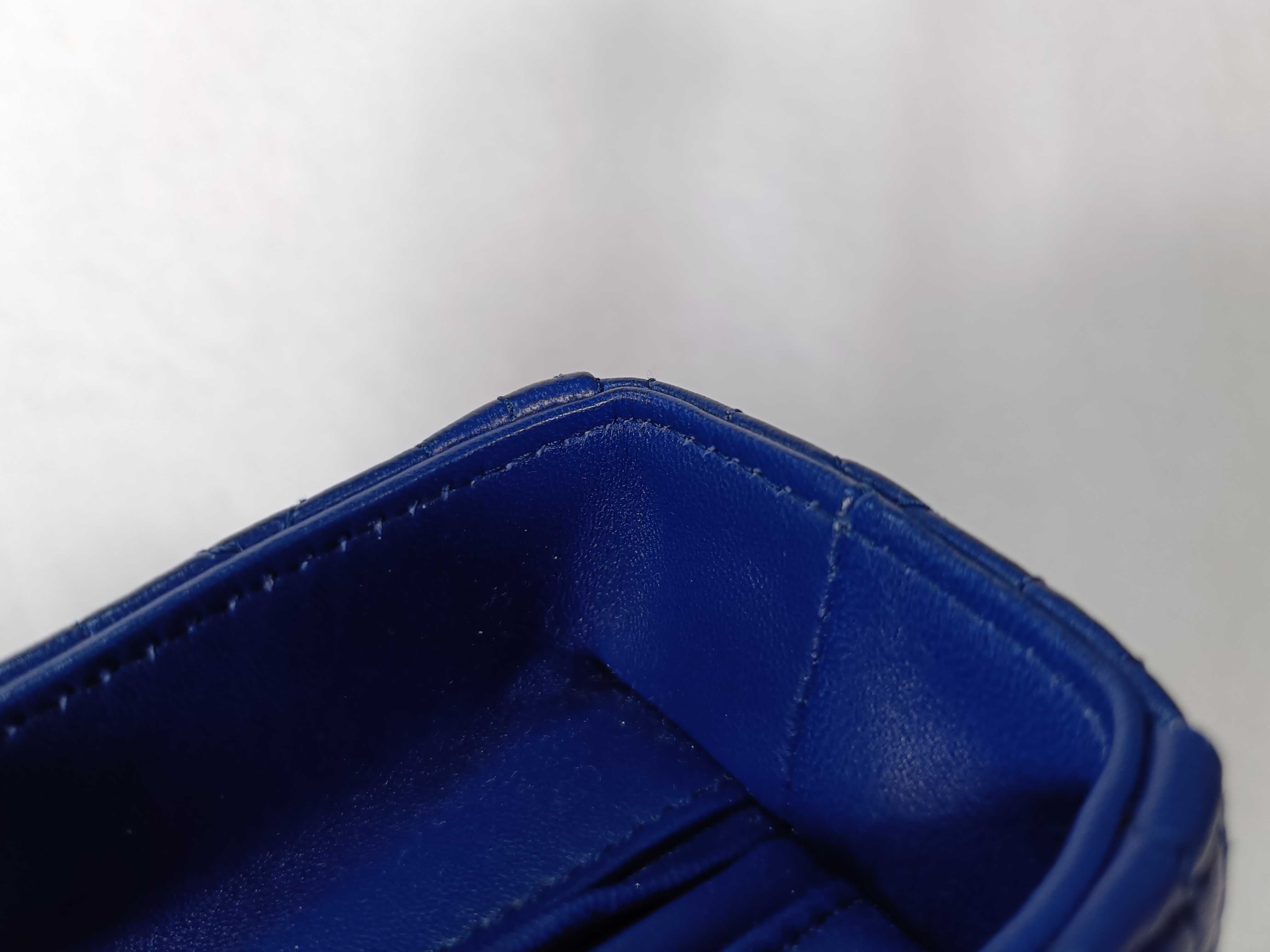 Lady Dior Blue Cannage Lambskin Large Handbag with Silver Hardware — view 9