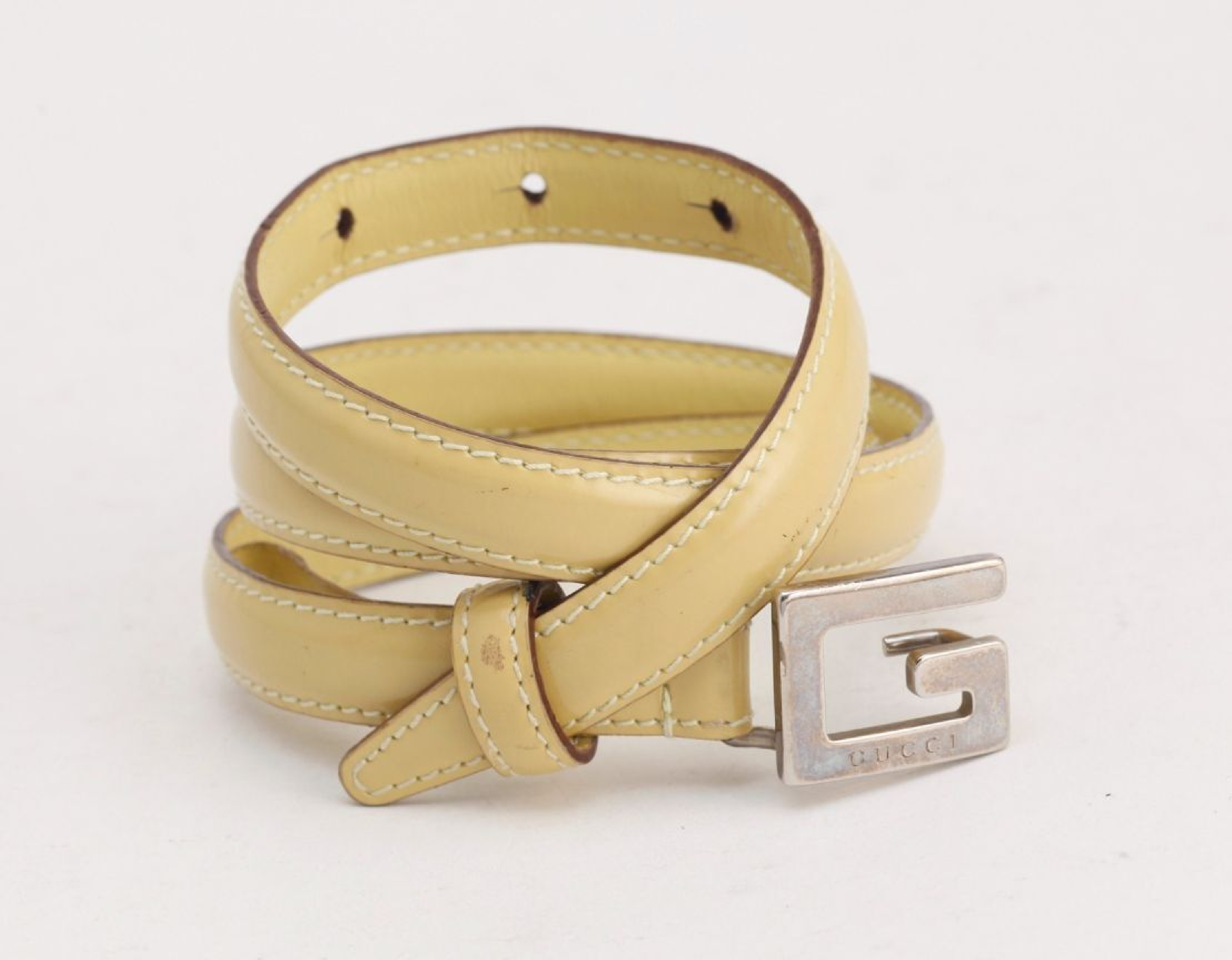 G-buckle leather belt — view 2