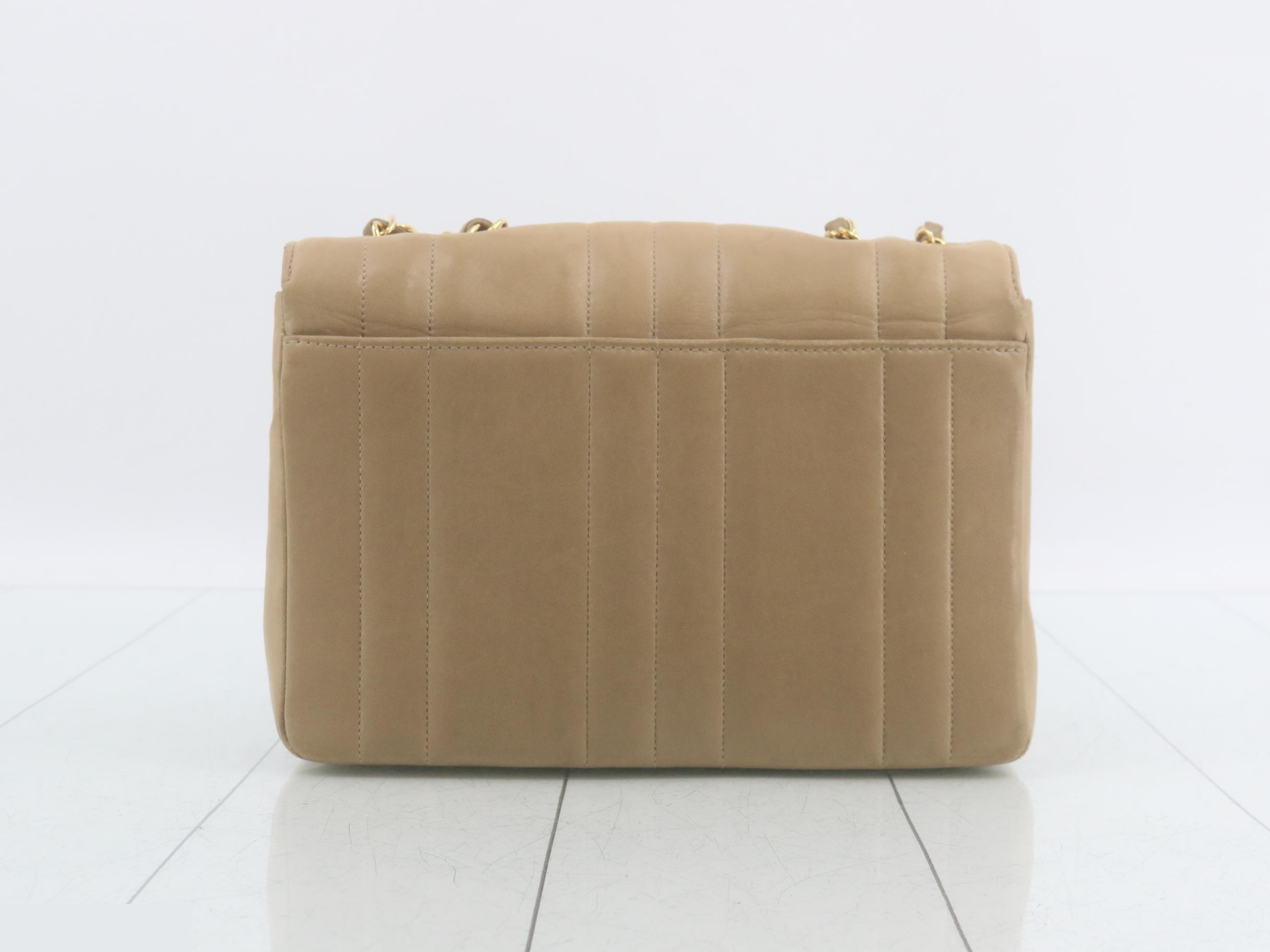 Lambskin chain shoulder bag, beige, item number 3. — view 2