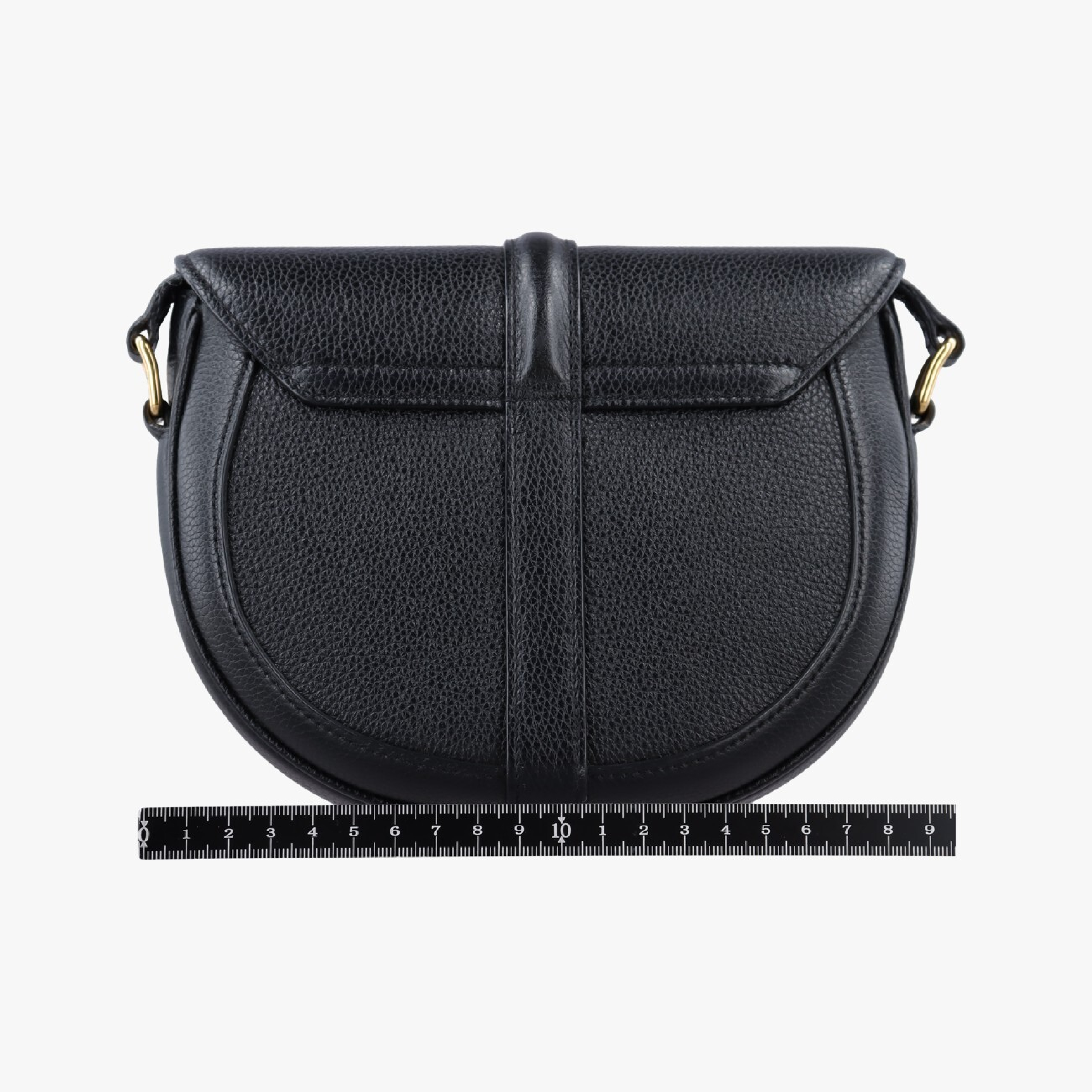 16 (Seize) Buzas Small Black Leather Shoulder Bag F-LM-1189 — view 2