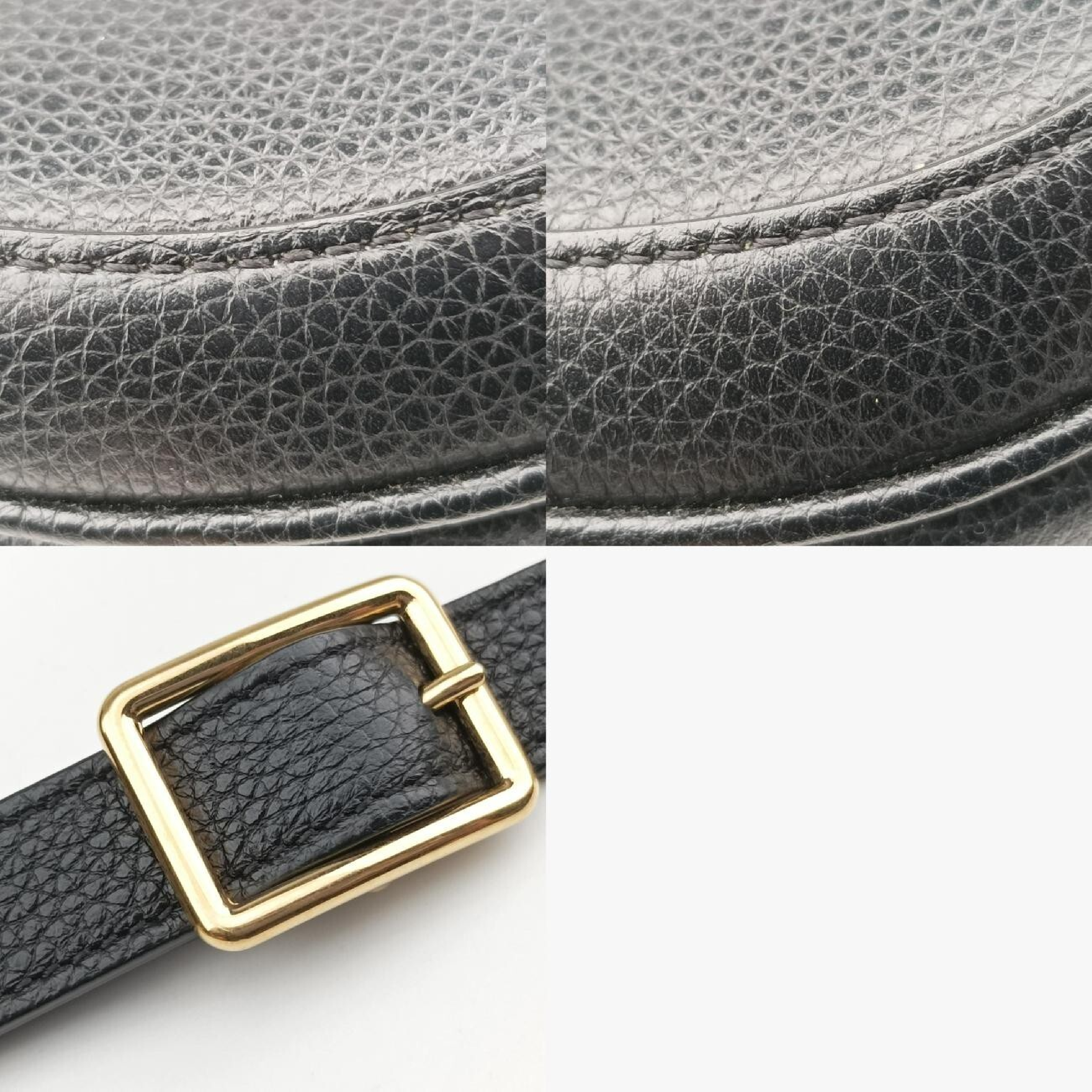 16 (Seize) Buzas Small Black Leather Shoulder Bag F-LM-1189 — view 11