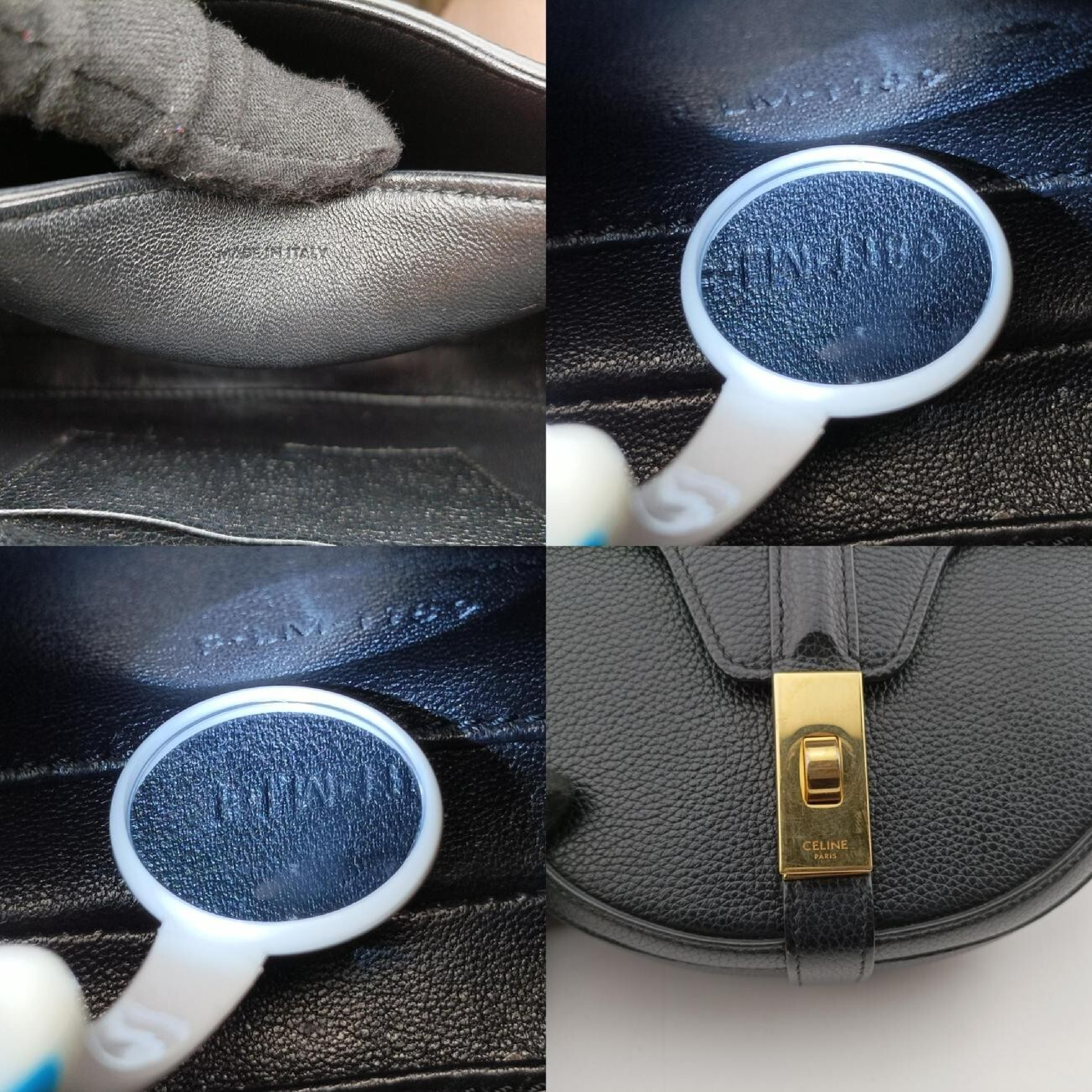16 (Seize) Buzas Small Black Leather Shoulder Bag F-LM-1189 — view 8